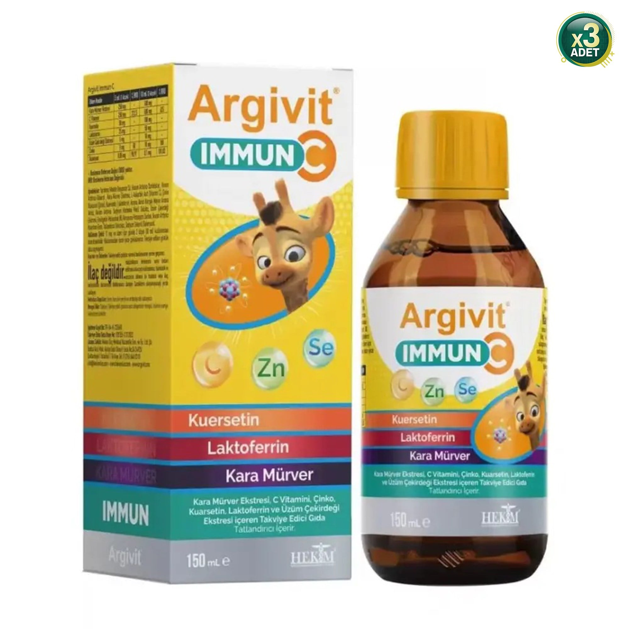 Argivit Immun C Şurup 150 ml 3'lü