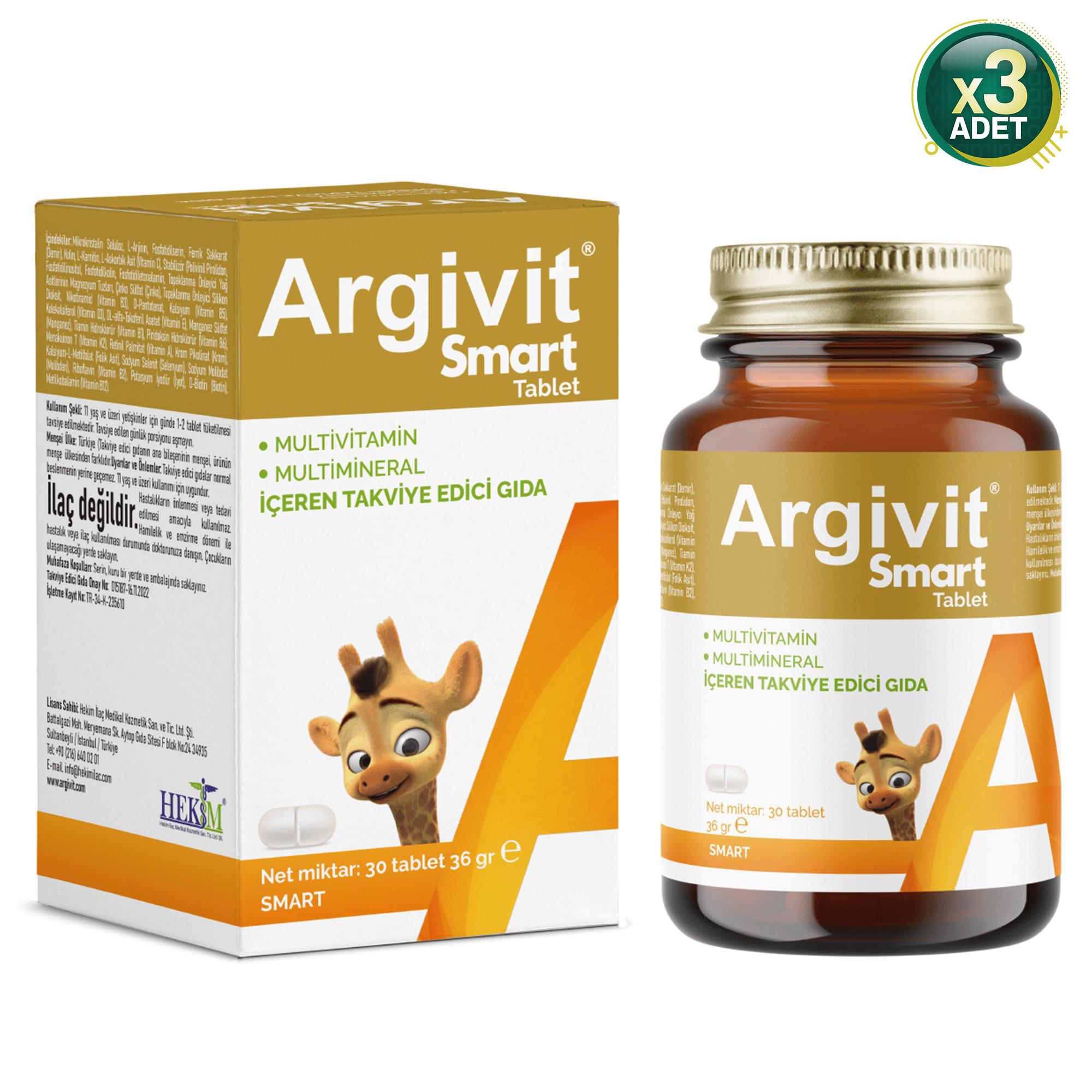 Argivit Smart 30 Tablet 3 Adet