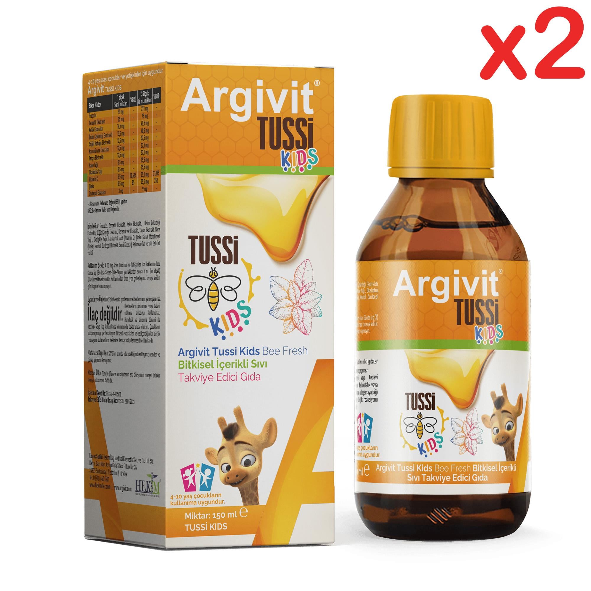 Argivit Tussi Kids 150 ml 2 Adet