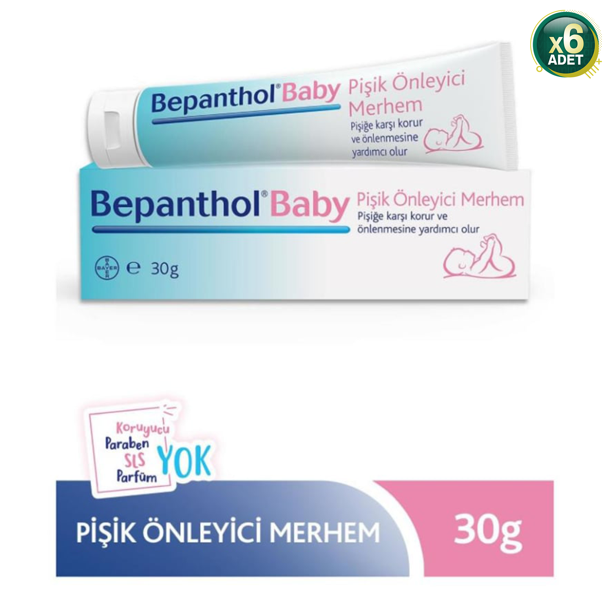 Bepanthol Baby Pişik Kremi 30 gr 6 Adet