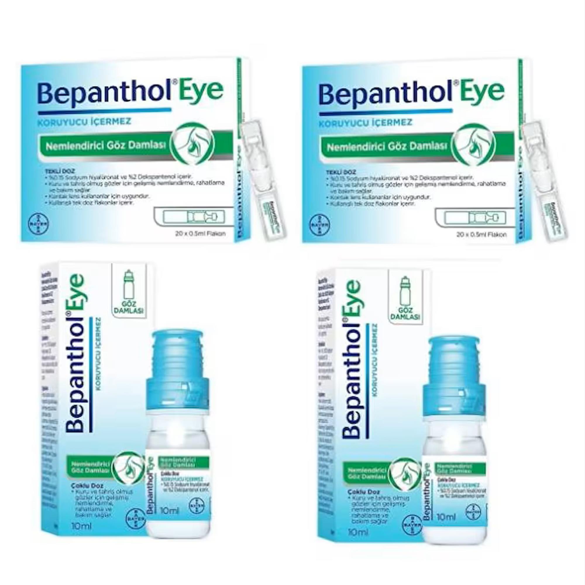 Bepanthol Eye Göz Damlası 10 ml 2 Adet + Eye Göz Damlası 0,5 Ml X 20 Flakon 2 Adet