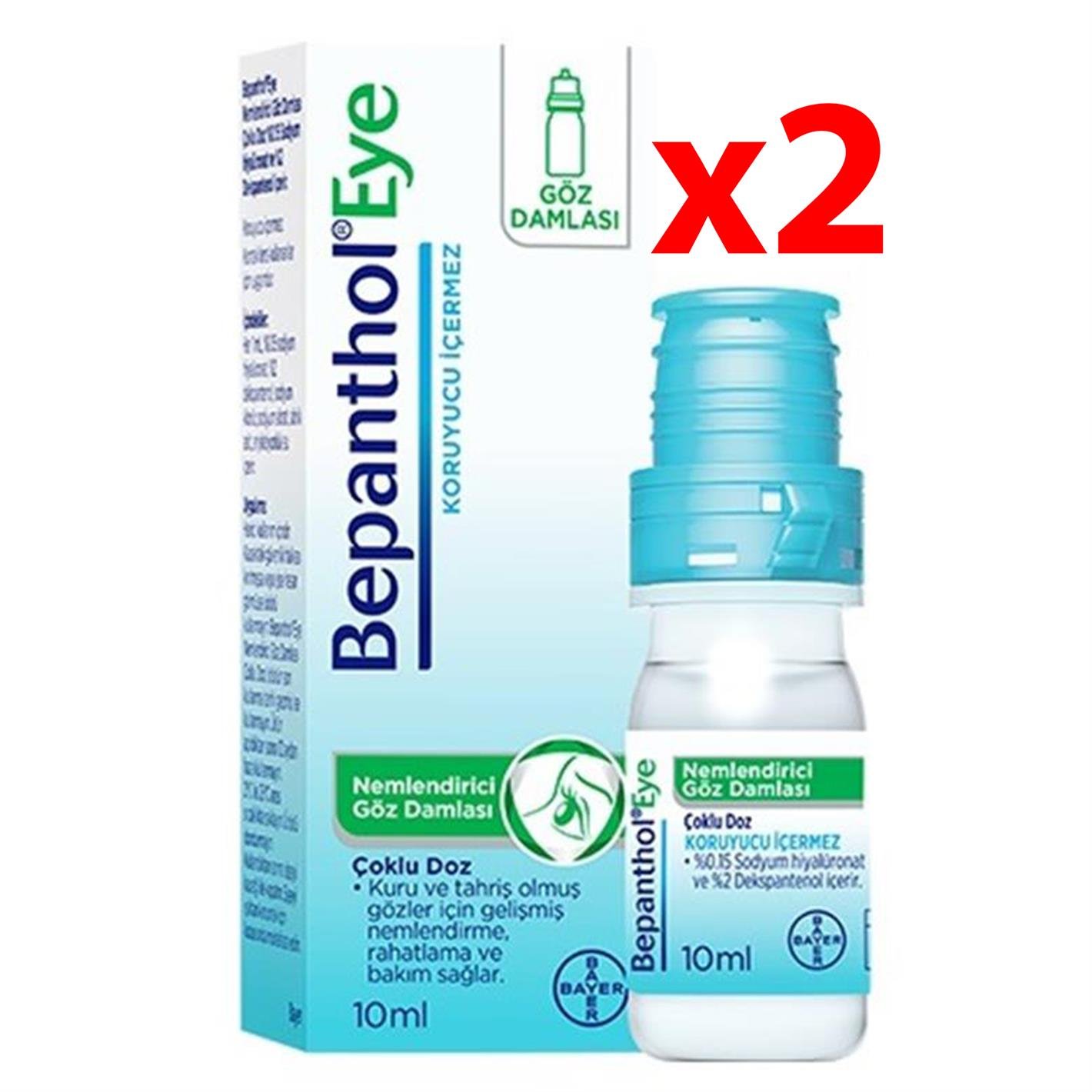 Bepanthol Eye Nemlendirici Göz Damlası 10 ml 2 Adet