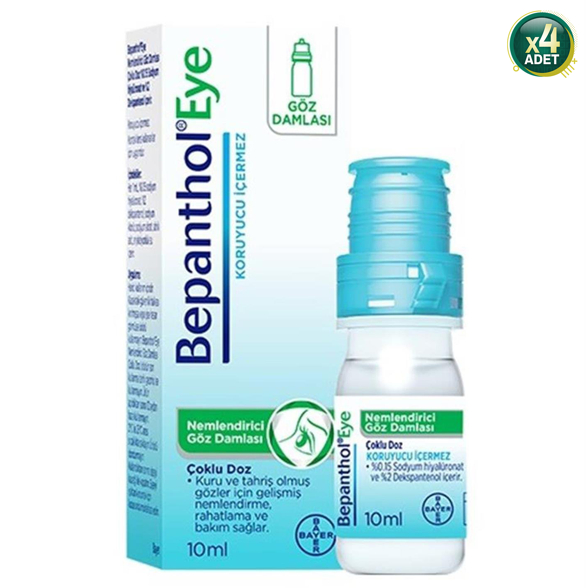 Bepanthol Eye Nemlendirici Göz Damlası 10 ml 4 Adet