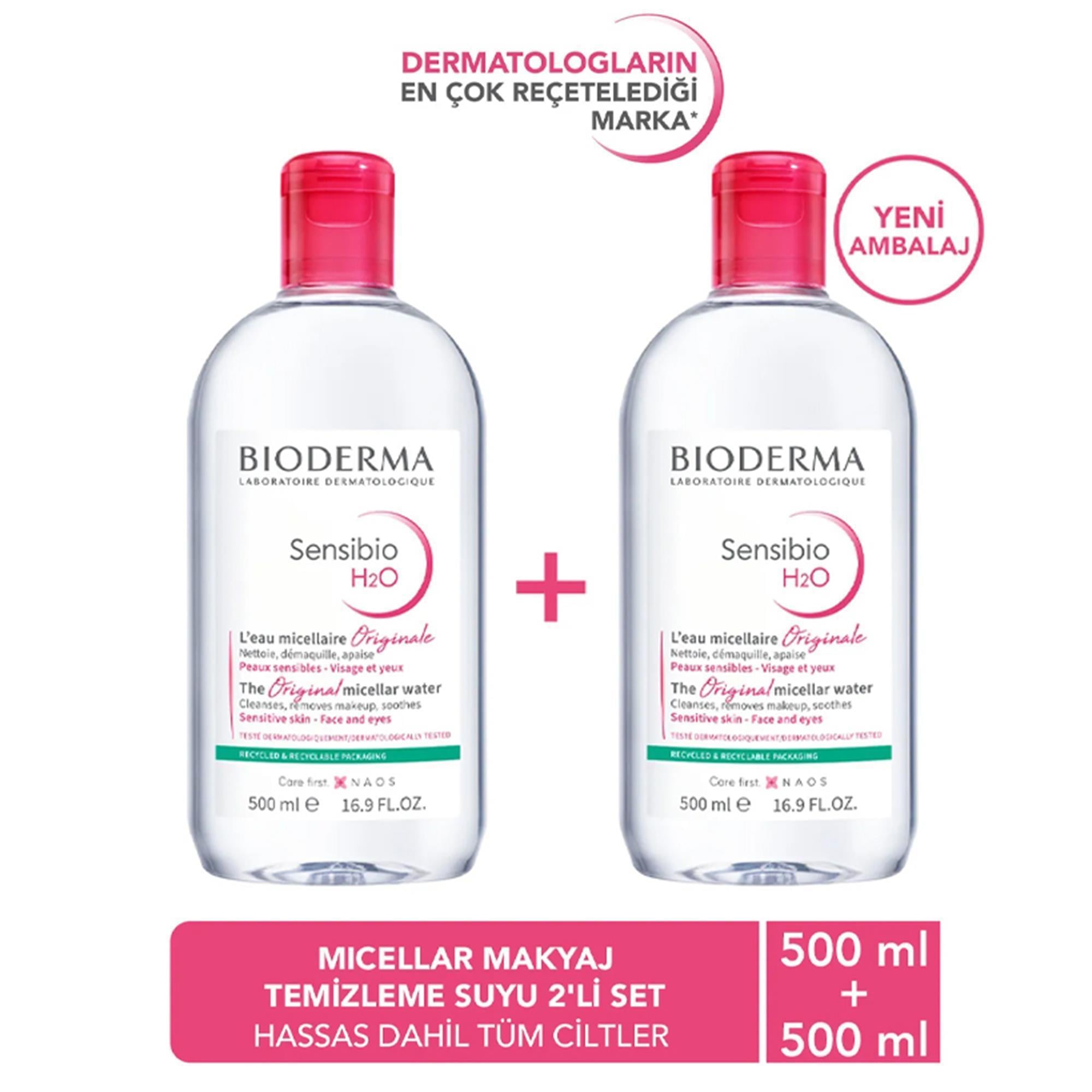 Bioderma Sensibio H2O 500 ml 2 Adet Yüz Temizleme Suyu