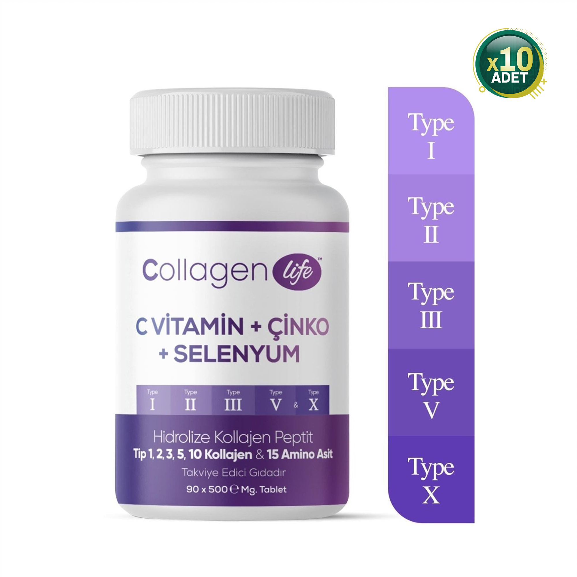 Collagen Life Pro C Vitamin Çinko Selenyum 500 mg 90 Tablet