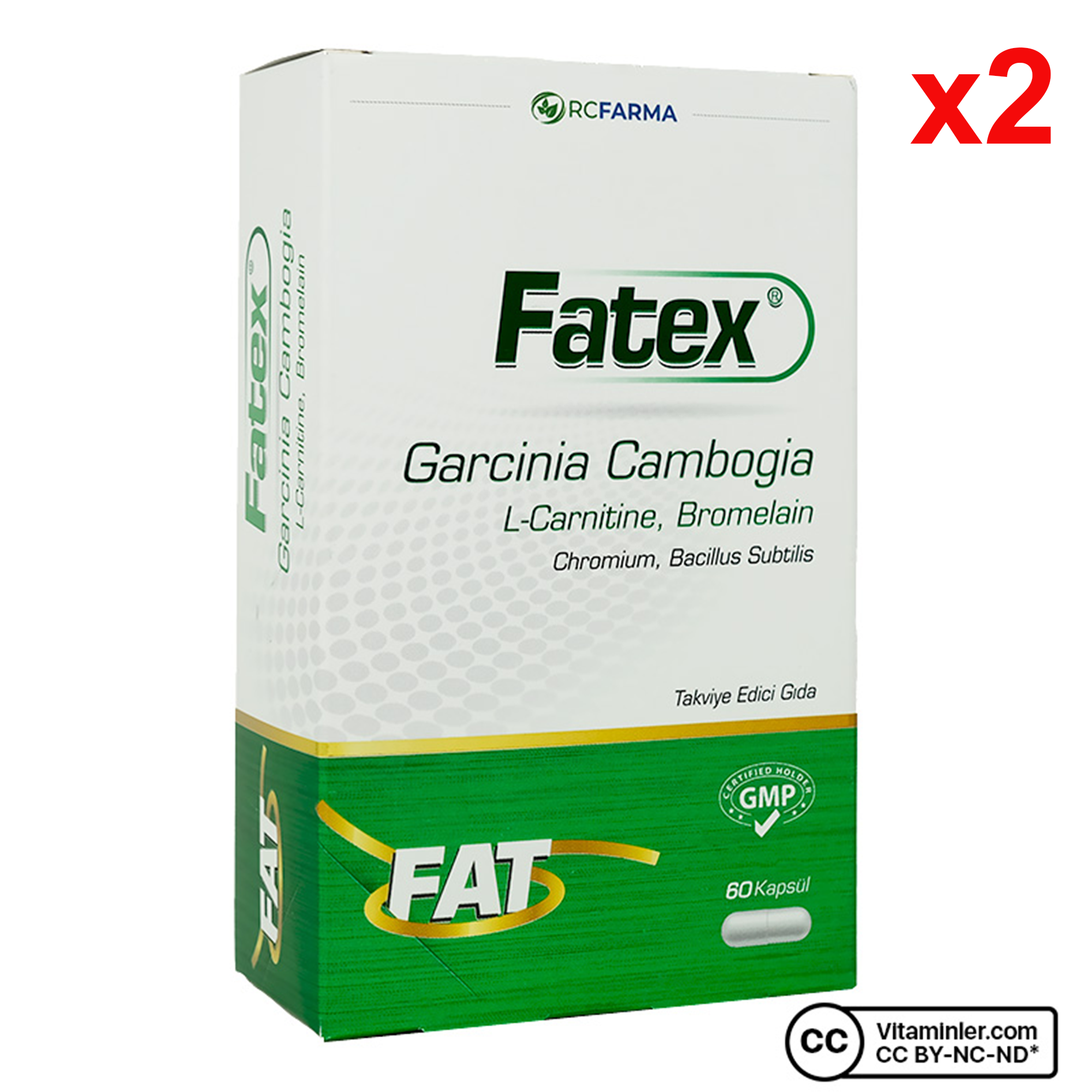 Fatex Garcinia Cambogia L-Carnitine - Chromium 60 Kapsül 2 Adet