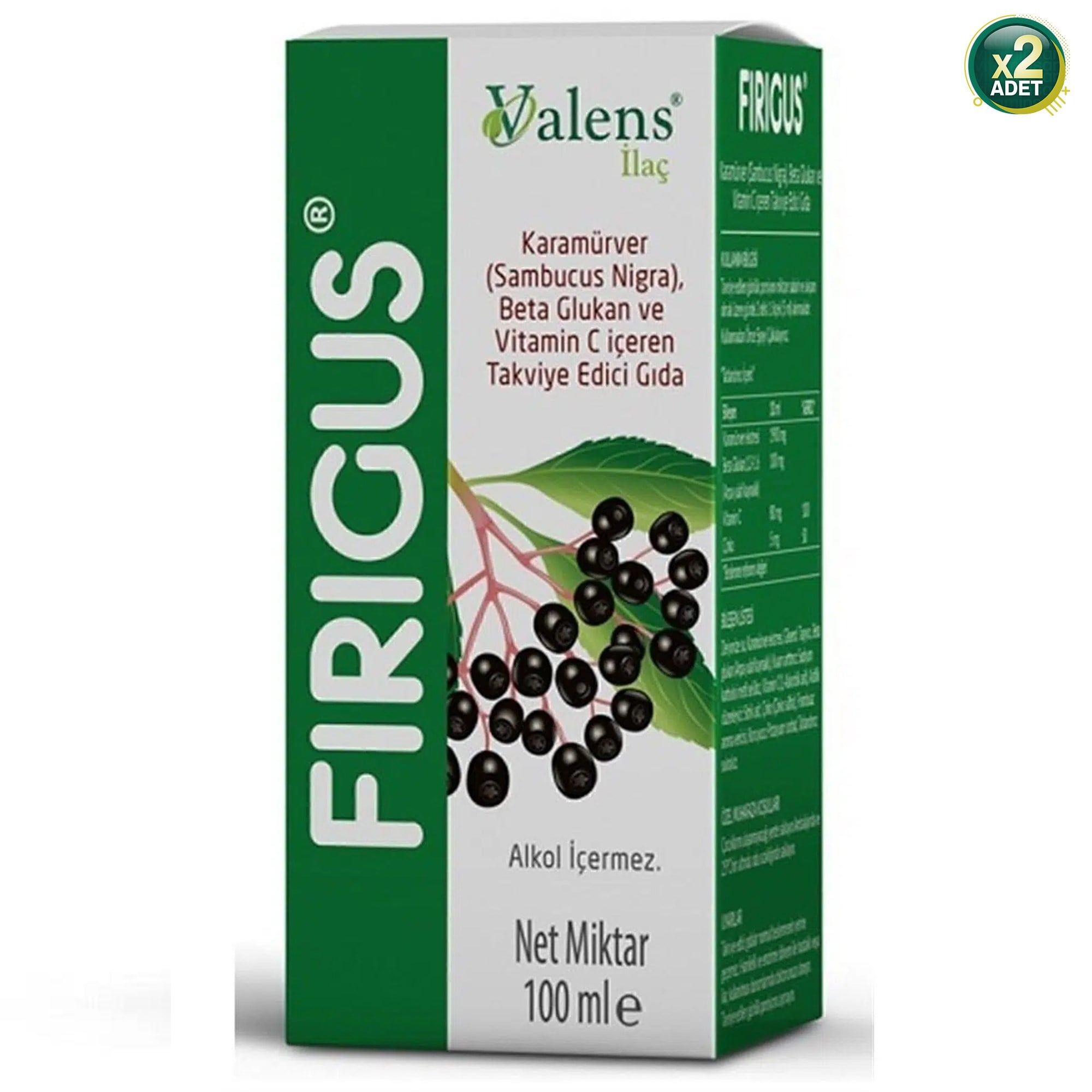 Firigus Kara Mürver Şurup 100 ml 2 Adet