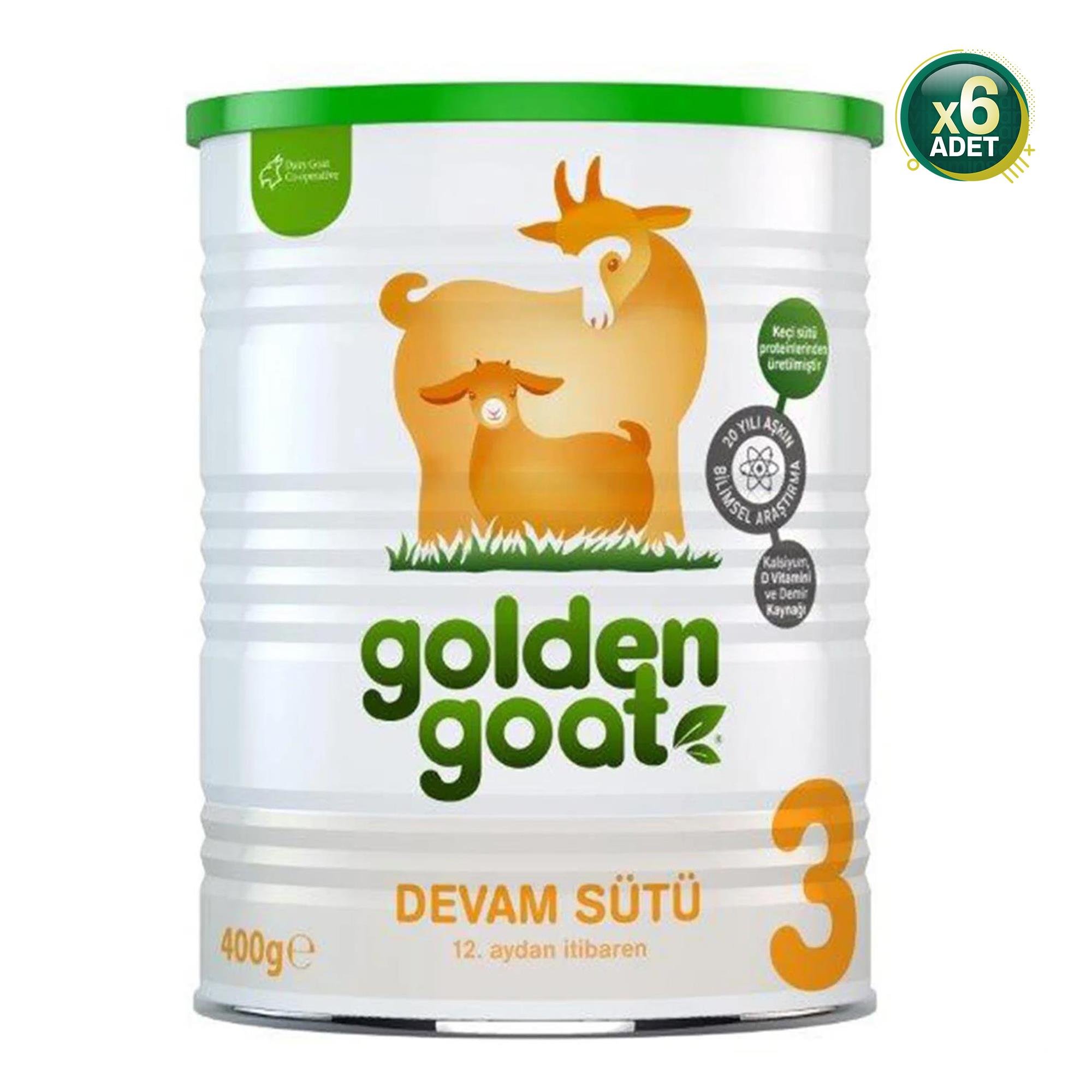Golden Goat 3 Keçi Sütlü Devam Sütü 400 gr 1+ Yaş 6 Adet