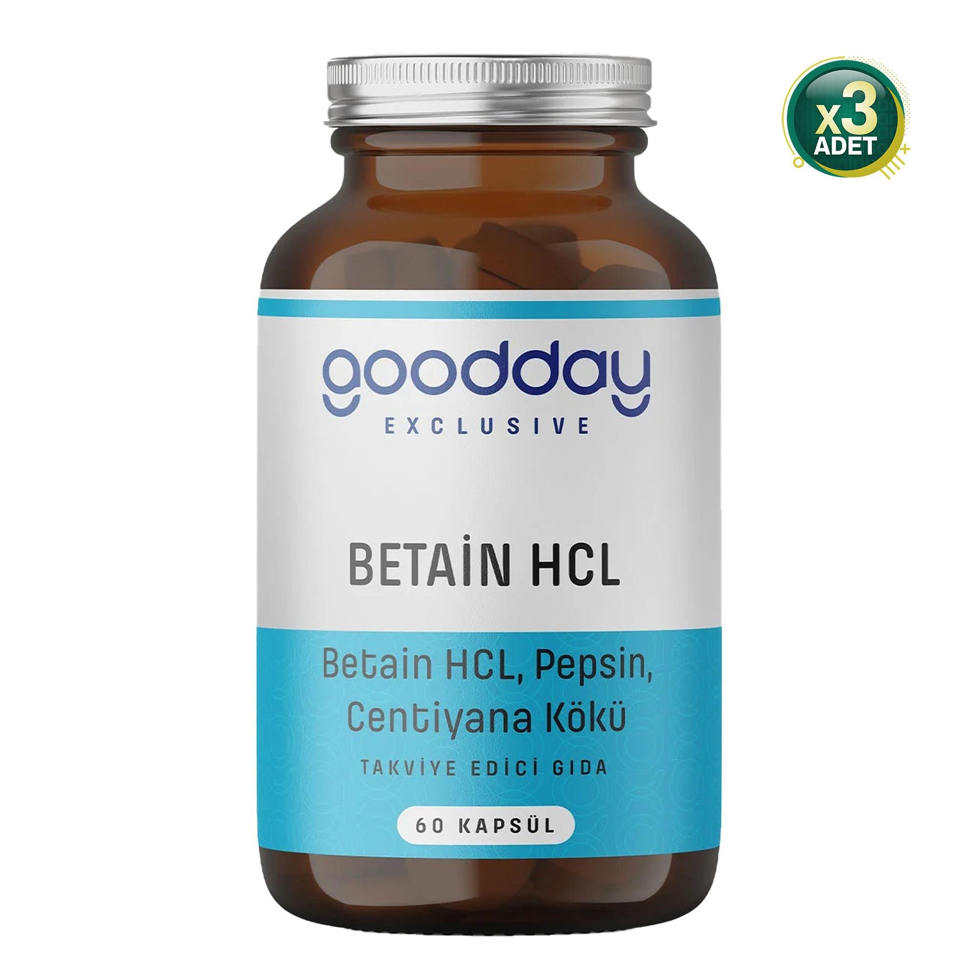 Goodday Betain Hcl 60 Kapsül 3 Adet