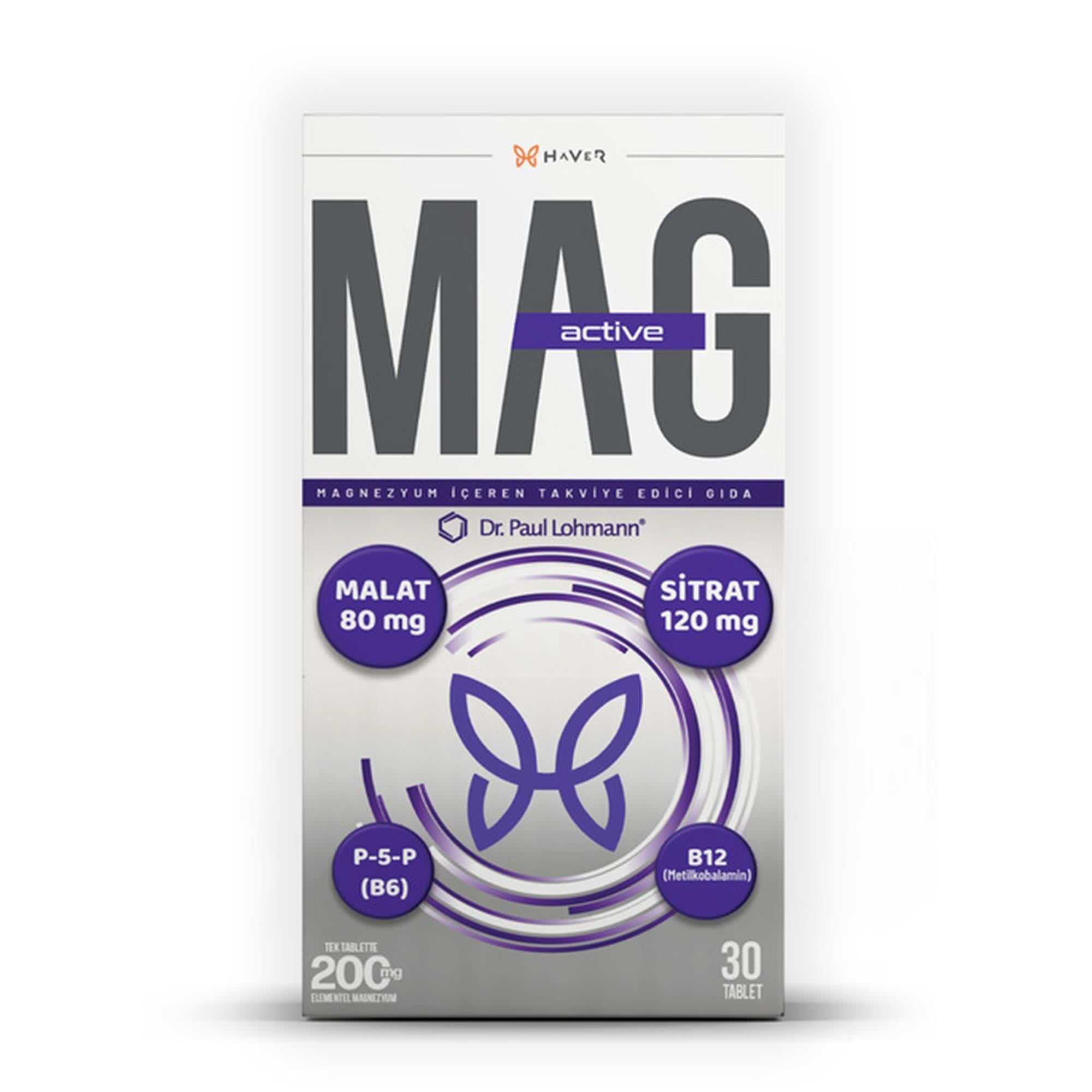 Haver Mag-Active Malat Sitrat P5P B12 30 Tablet