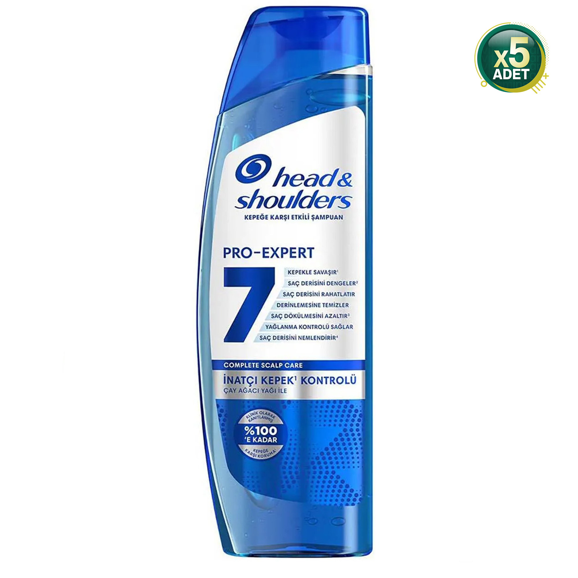 Head & Shoulders Pro-Expert 7 Çay Ağacı ile İnatçı Kepek Kontrolü Şampuan 300 ml 5 Adet