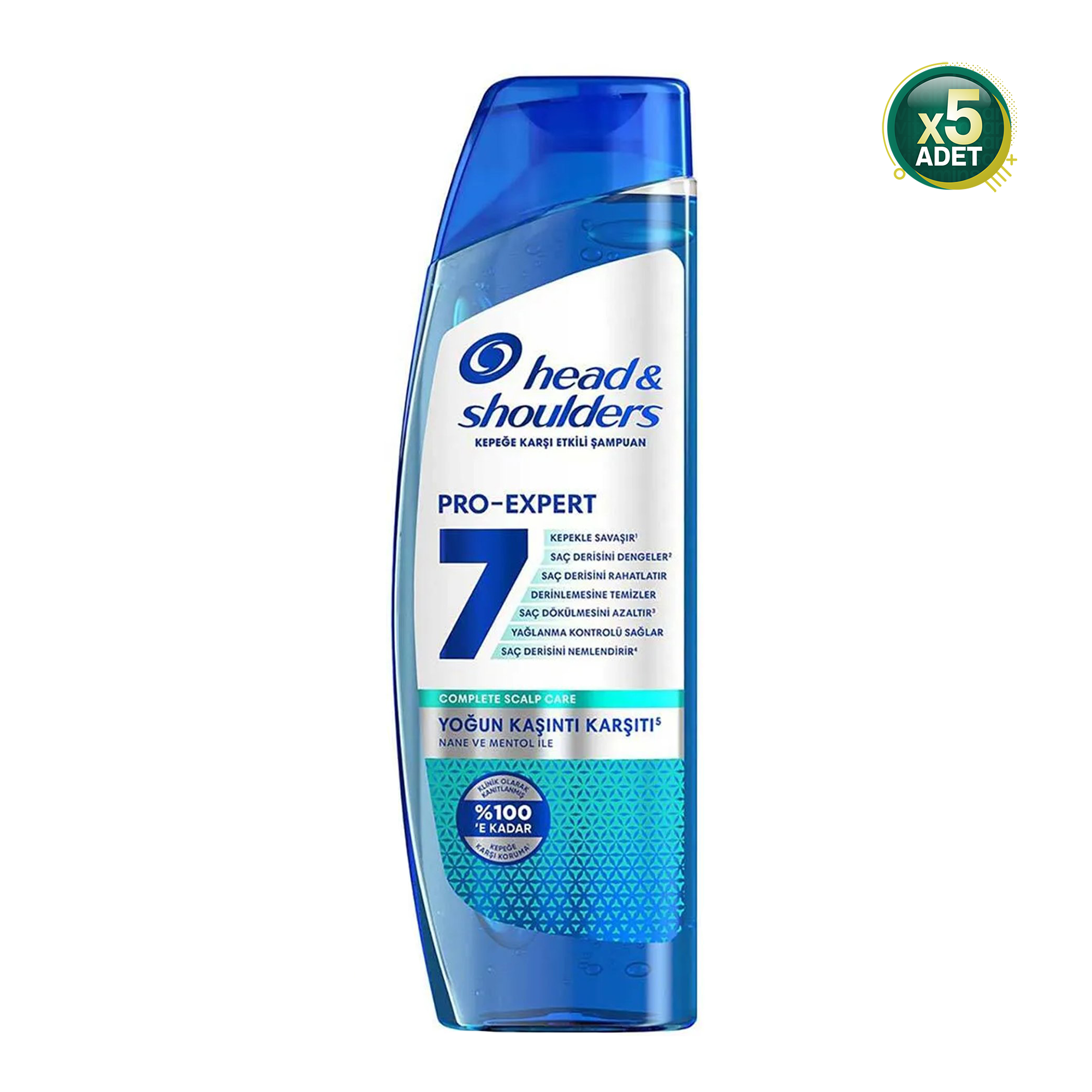 Head Shoulders Pro Expert 7 Nane ve Mentol İle Yoğun Kaşıntı Karşıtı Şampuan 300 ML 5 Adet