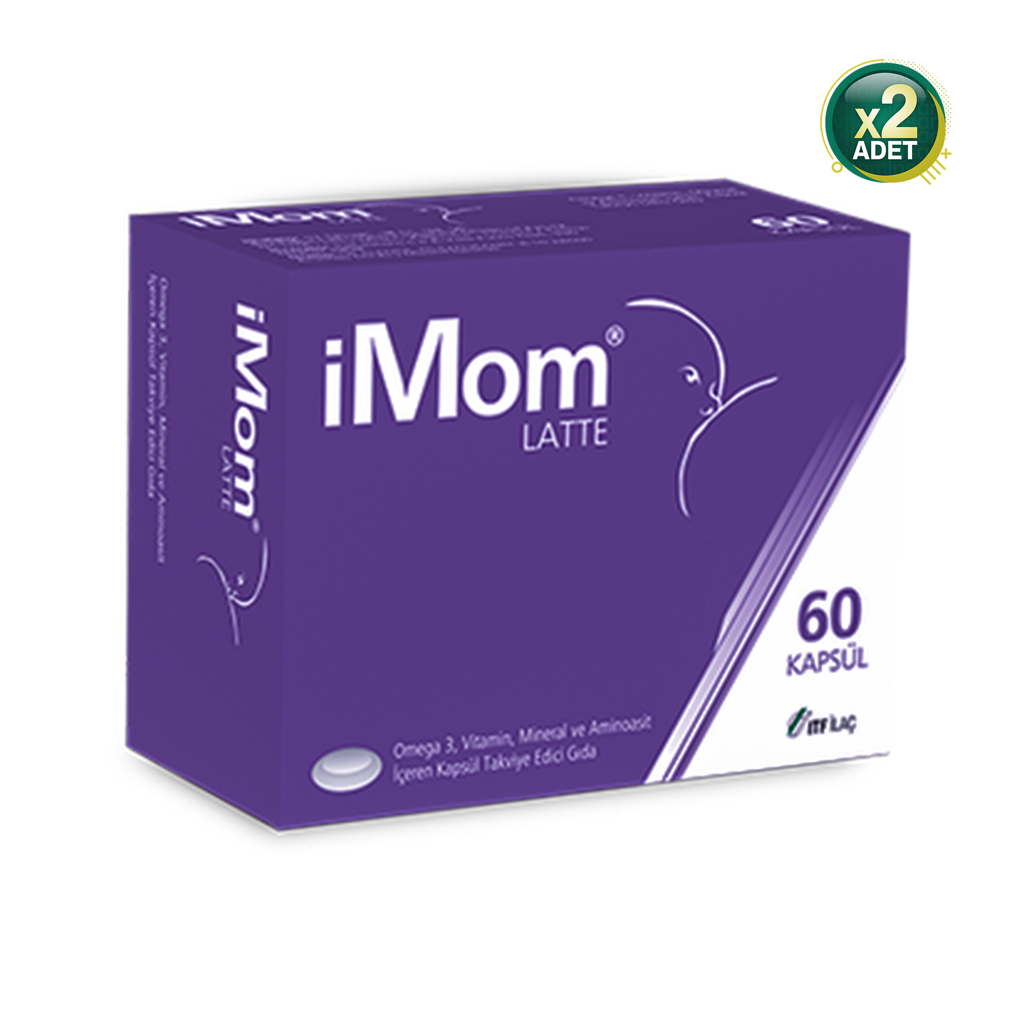iMom Latte Omega 3 Takviye Edici Gıda 60 Kapsül 2 Adet