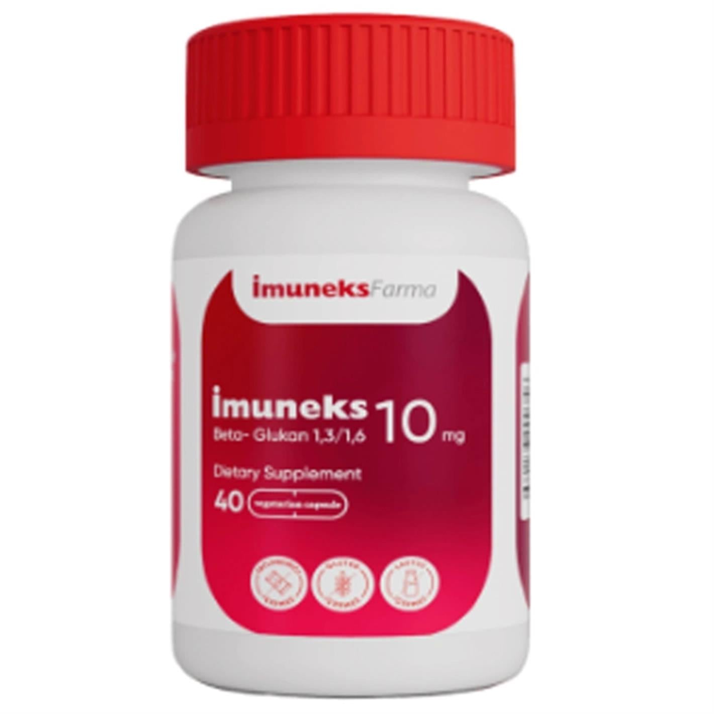 Imuneks Farma 10 mg Beta Glukan İçeren Takviye Edici Gıda 40 Kapsül