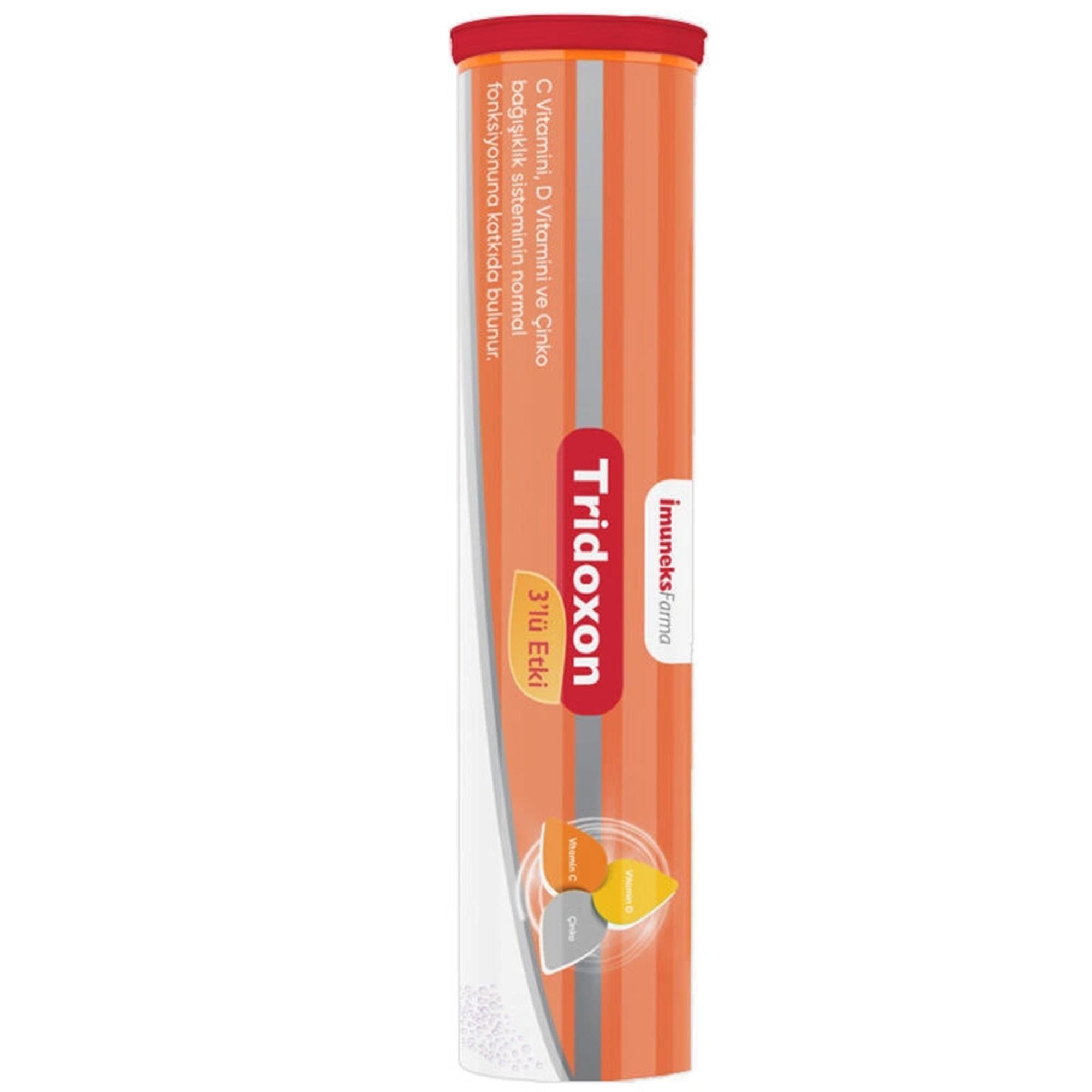 İmuneks Farma Tridoxon 3'lü Etki Takviye Edici Gıda 15 Efervesan Tablet