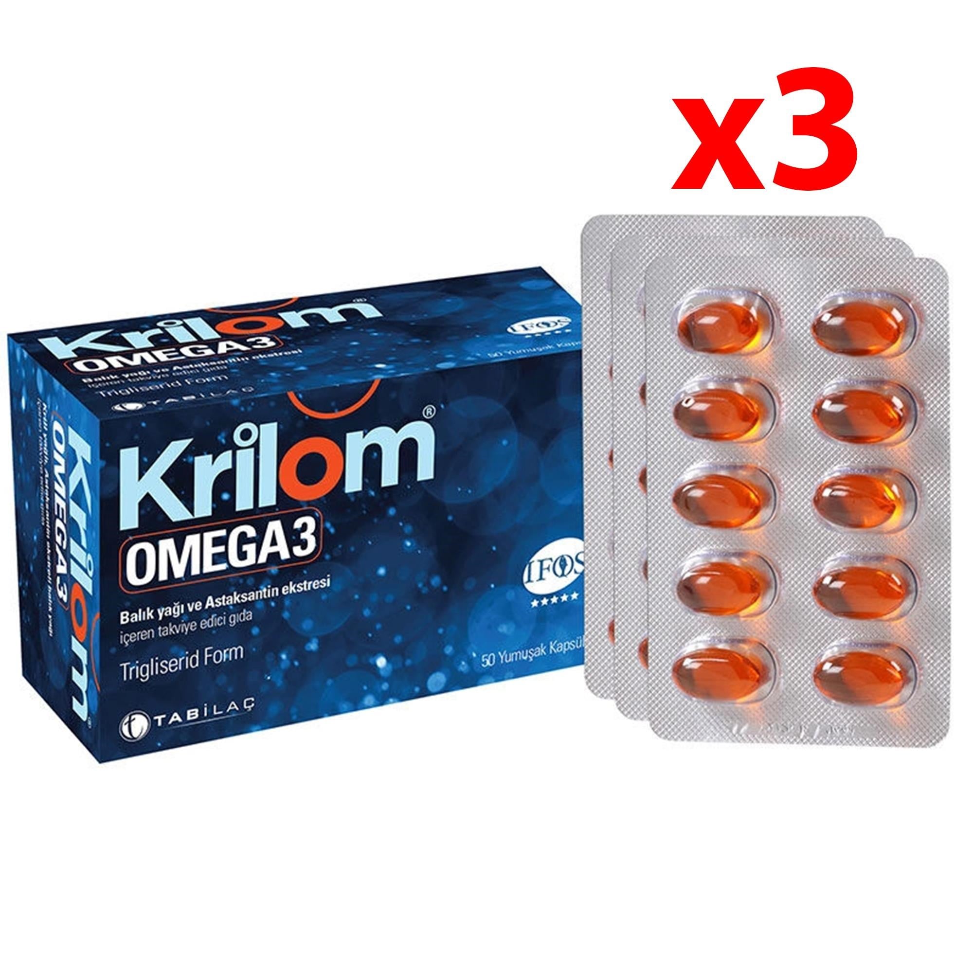 Krilom Omega 3 50 Yumuşak Kapsül 3 Adet