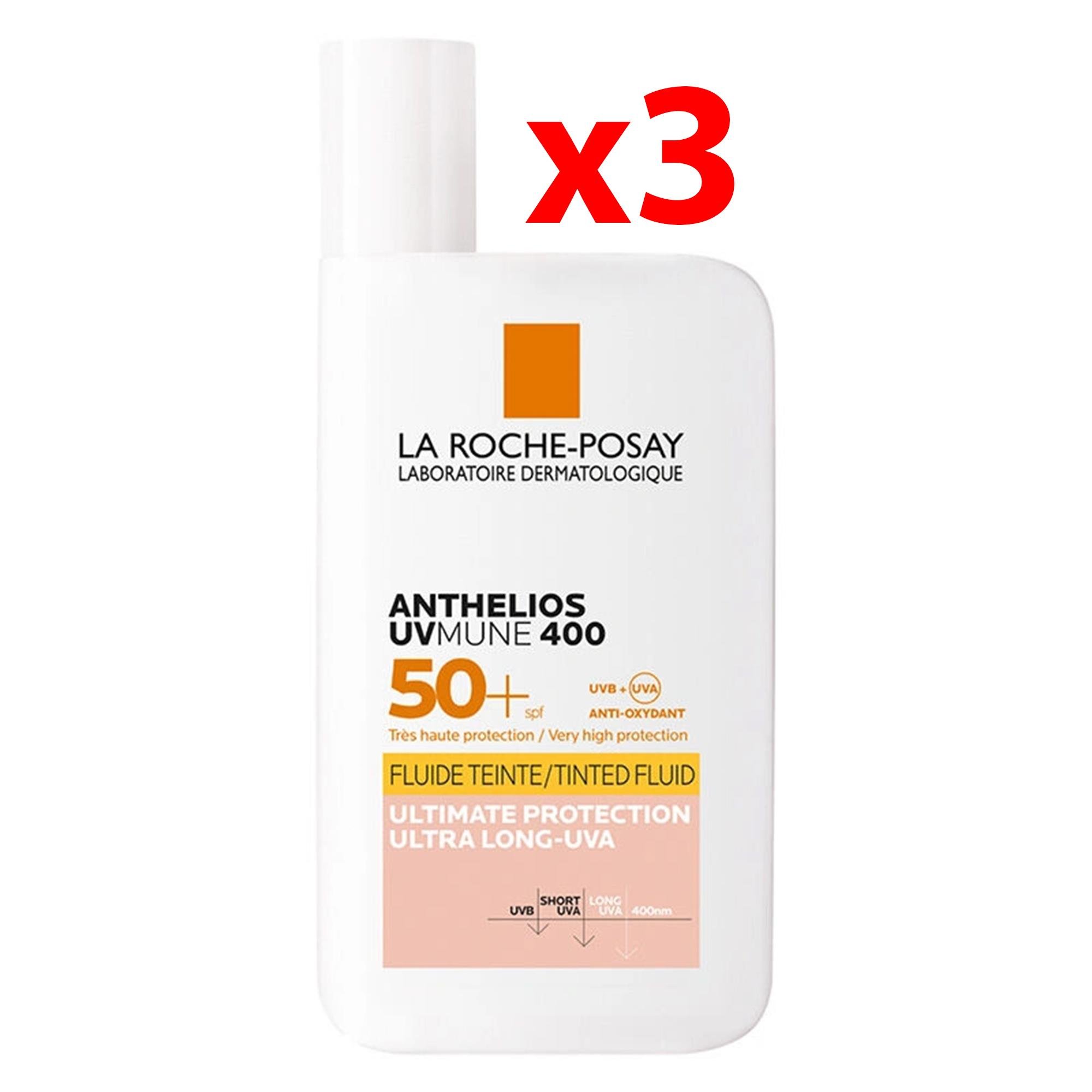 La Roche Posay Anthelios UVmune Fluid Güneş Kremi SPF50+ 50 ml - Renkli 3 Adet