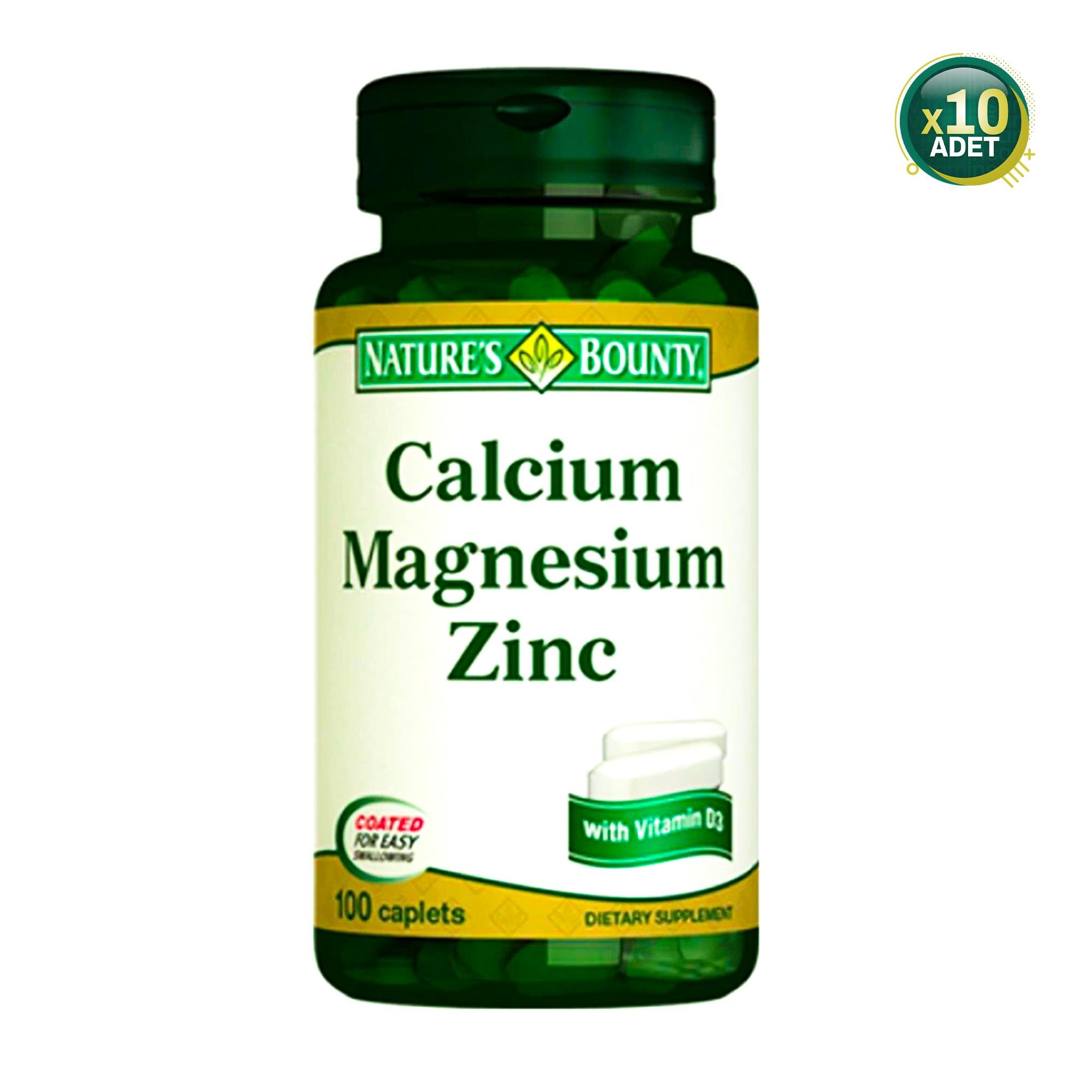 Natures Bounty Calcium Magnesium Zinc + D3100 Tablet 10 Adet