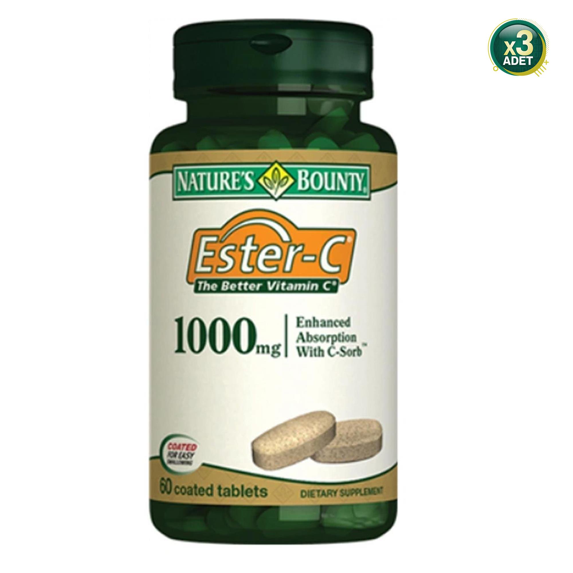 Nature's Bounty Ester C 1000 Mg 60 Tablet 3'lü Paket
