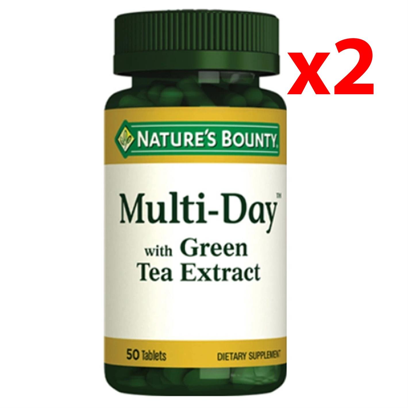 Natures Bounty Multi-Day Green Tea Extract Takviye Edici Gıda 50 Tablet 2 Adet