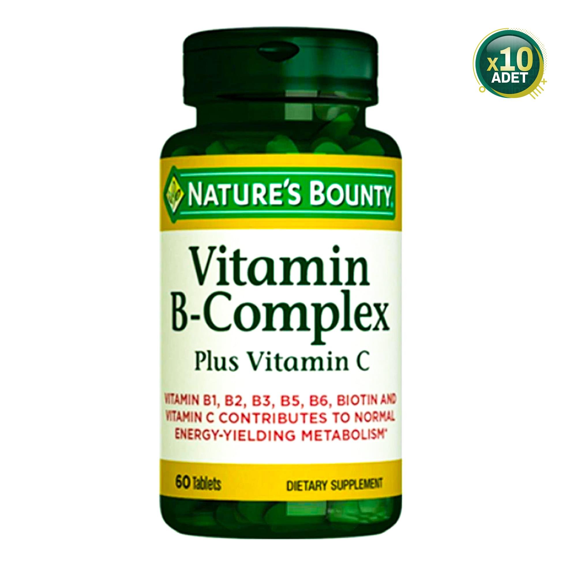 Natures Bounty Vitamin B-Complex Plus 60 Tablet 10 Adet