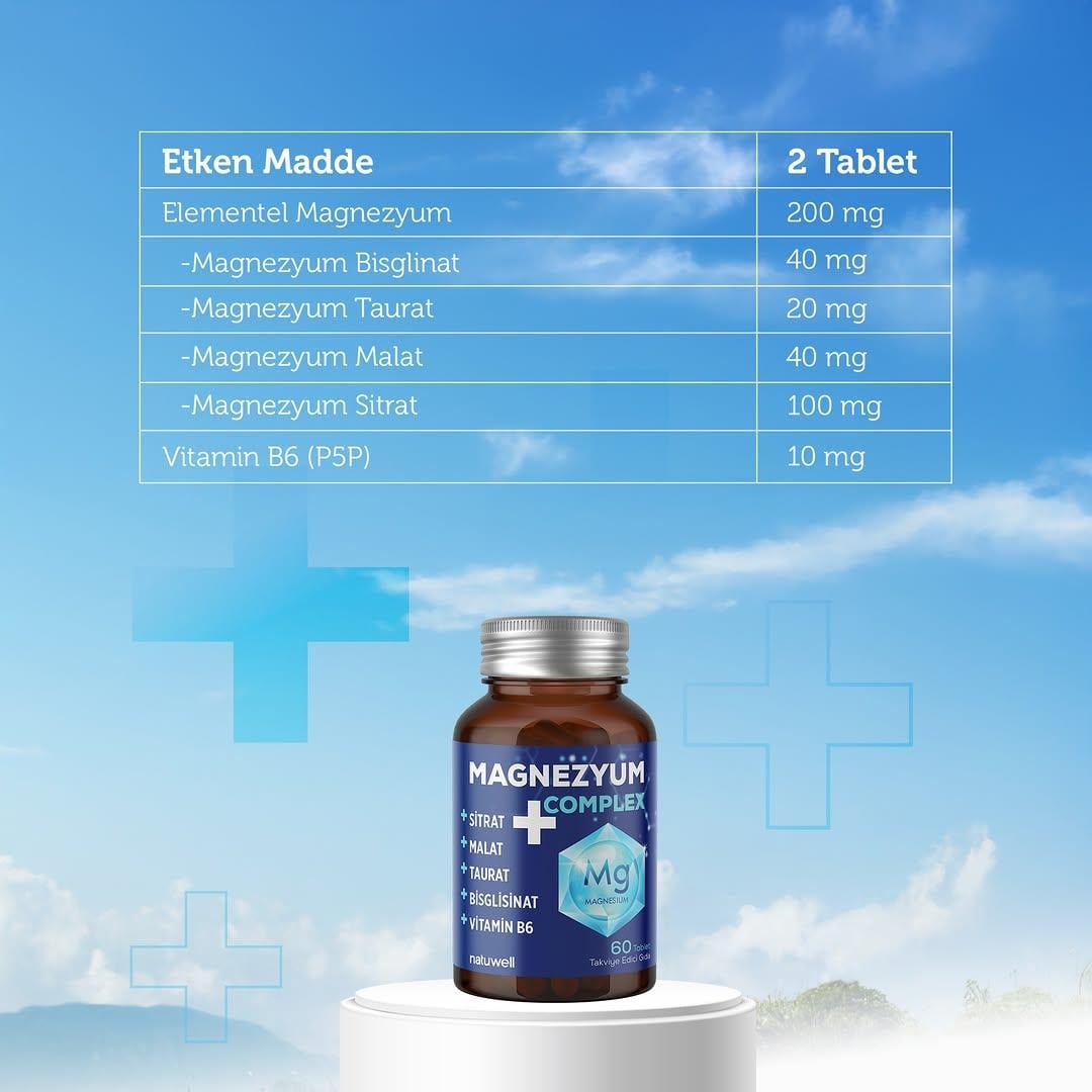 Natuwell Magnezyum Complex+ 60 Tablet