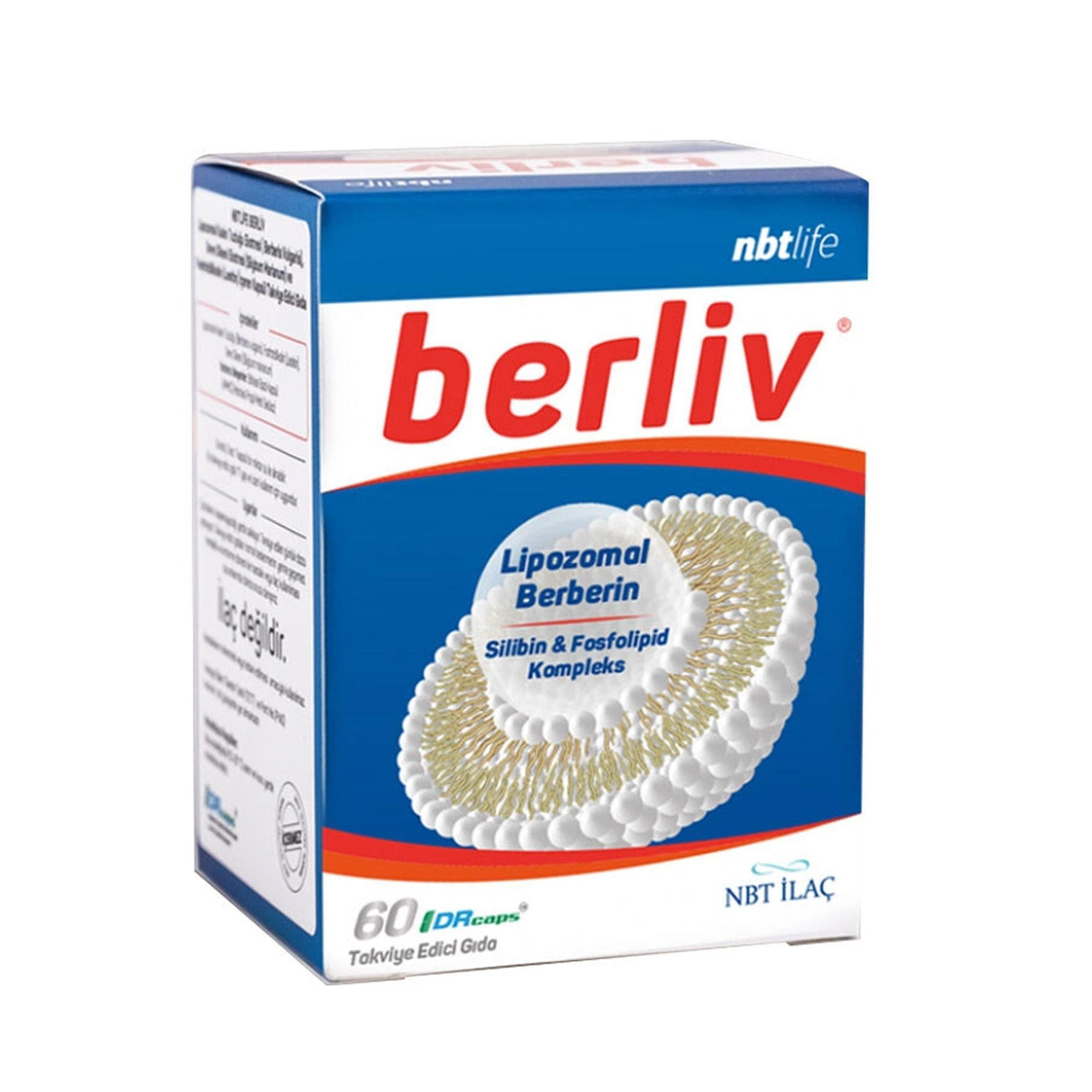 NBT İlaç Berliv Lipozomal Berberin Takviye Edici Gıda 60 Kapsül
