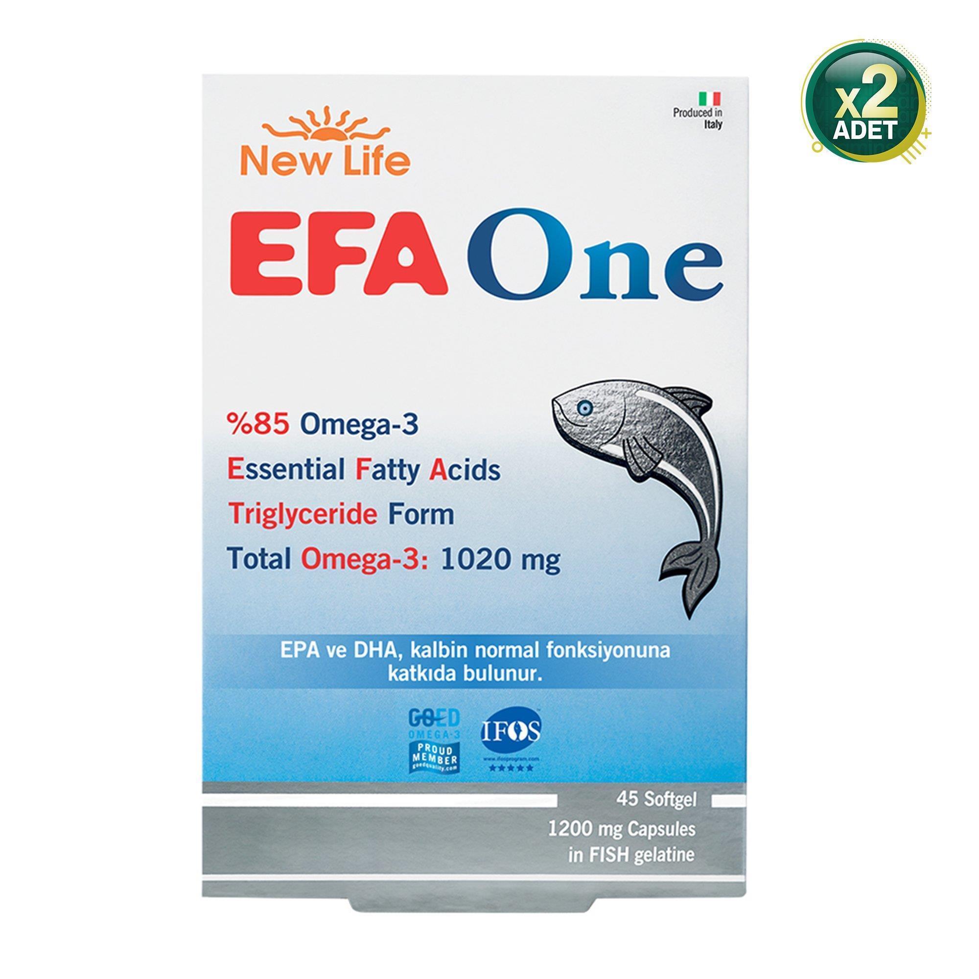 New Life Efa One S-1200 Omega 3 Balık Yağı 45 Kapsül 2'li