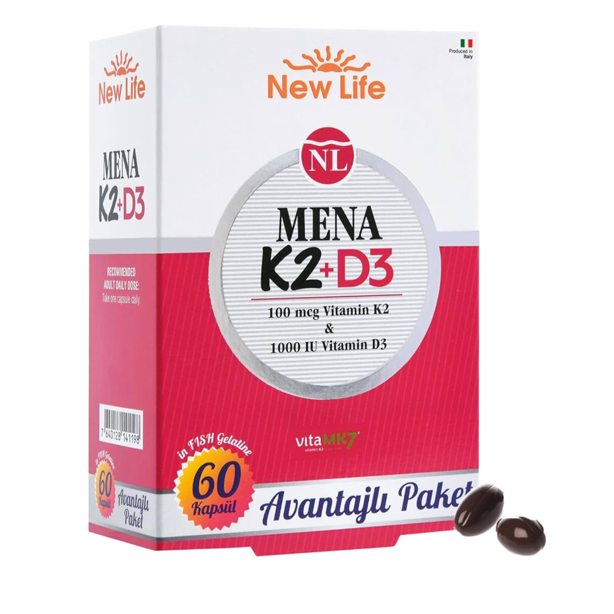 New Life Mena K2+D3 60 Kapsül