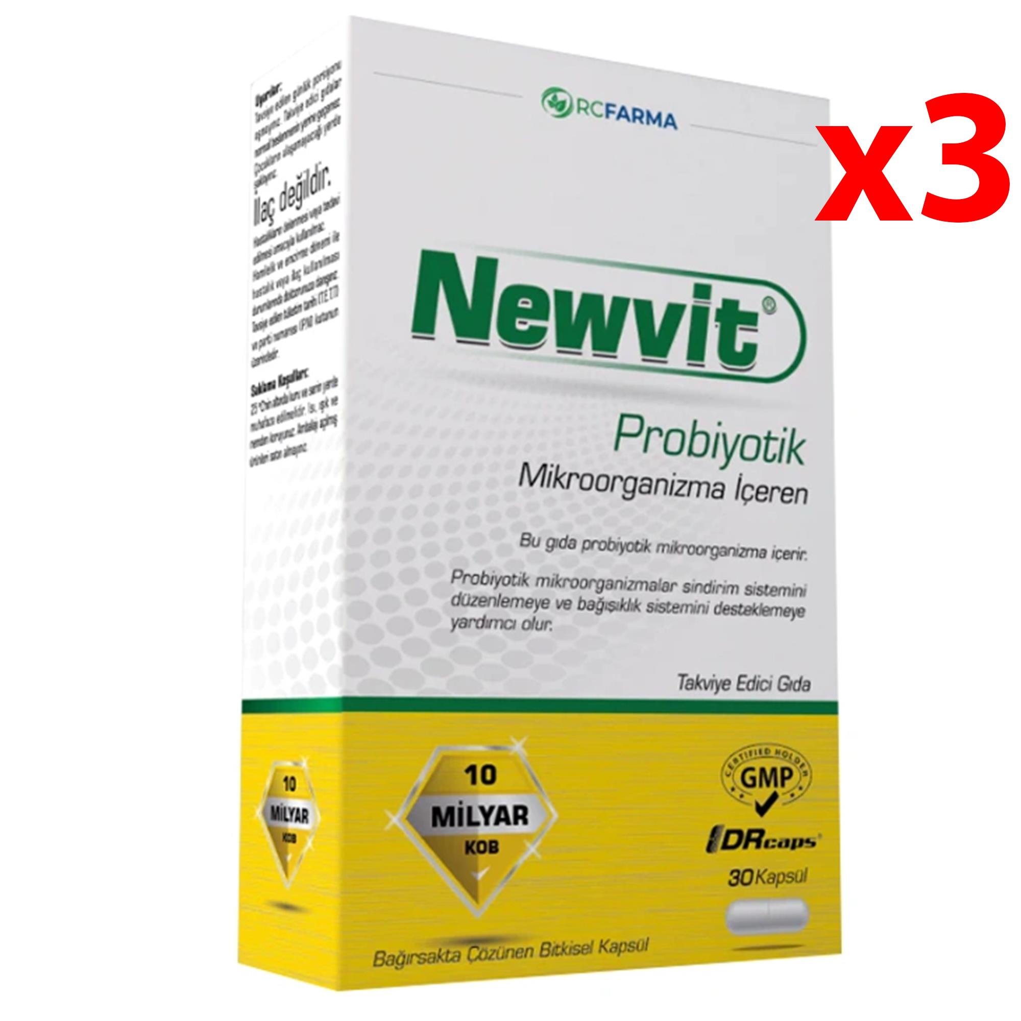 Newvit Probiyotik 30 Kapsül 3 Adet