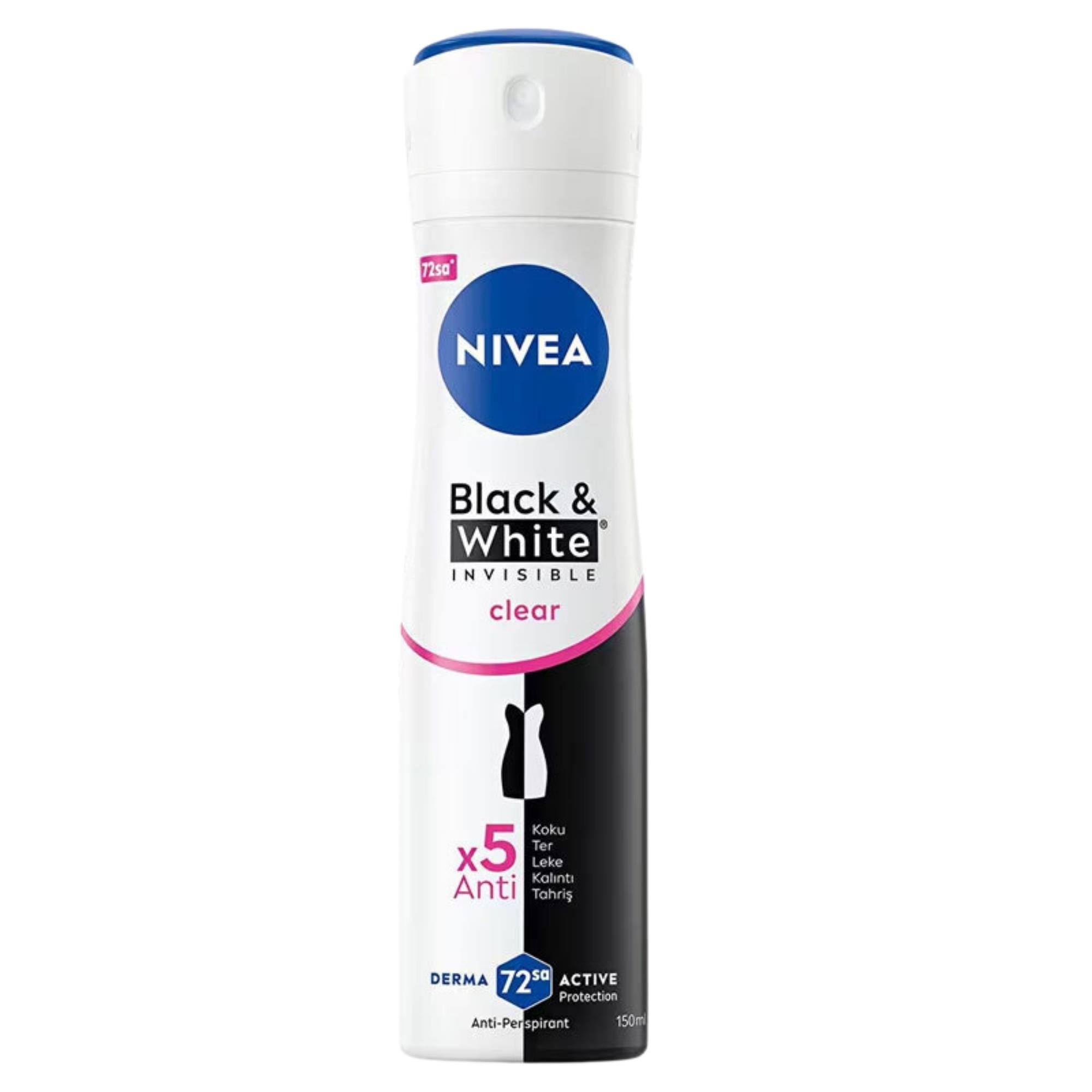 Nivea Invisible Black & White Clear 150 ml Kadın Deodorant