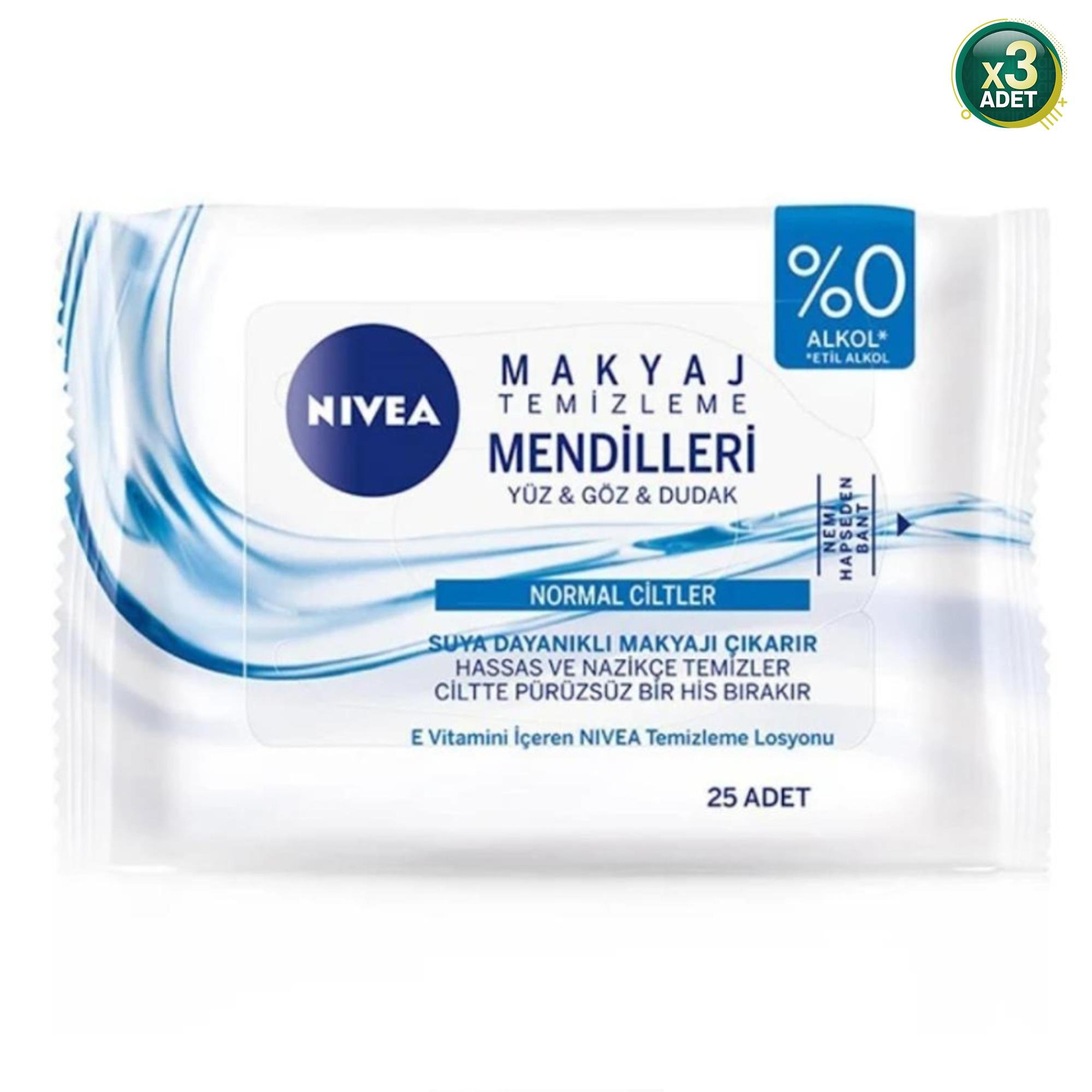 Nivea Makyaj Temizleme Mendilleri Normal Ciltler 25 Adet 3 Adet