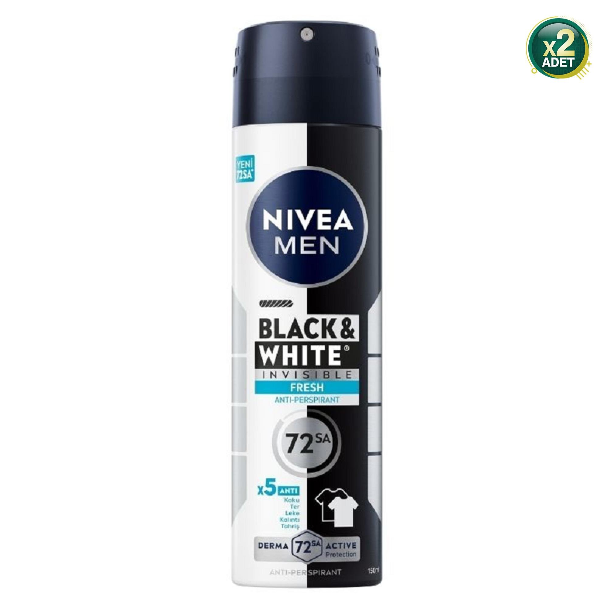 Nivea Men Invisible Black & White Original 150 ml 2 Adet Deo Sprey