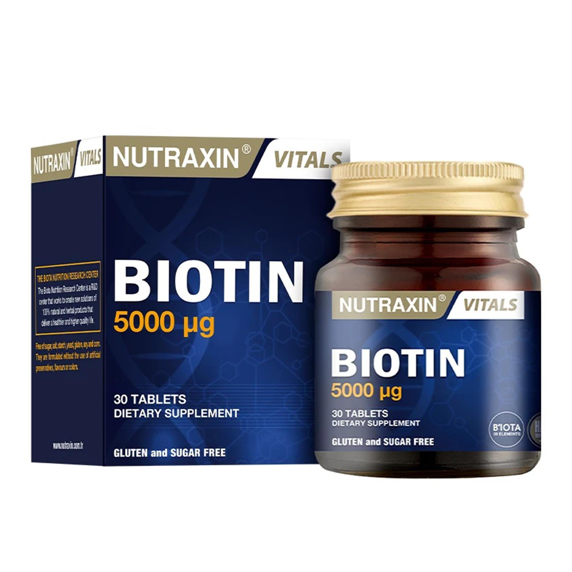Nutraxin Biotin 5000 mcg Takviye Edici Gıda 30 Tablet