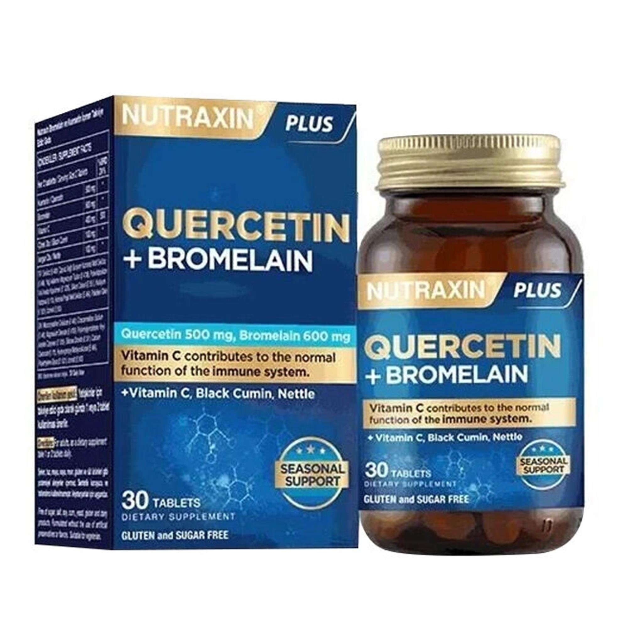 Nutraxin Bromelain ve Kuersetin İçeren Takviye Edici Gıda 30 Tablet