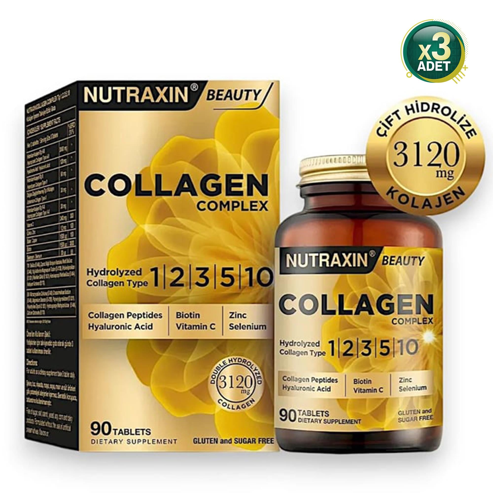 Nutraxin Collagen Complex Tip 1-2-3-5-10 3120 mg 90 Tablet 3 Adet