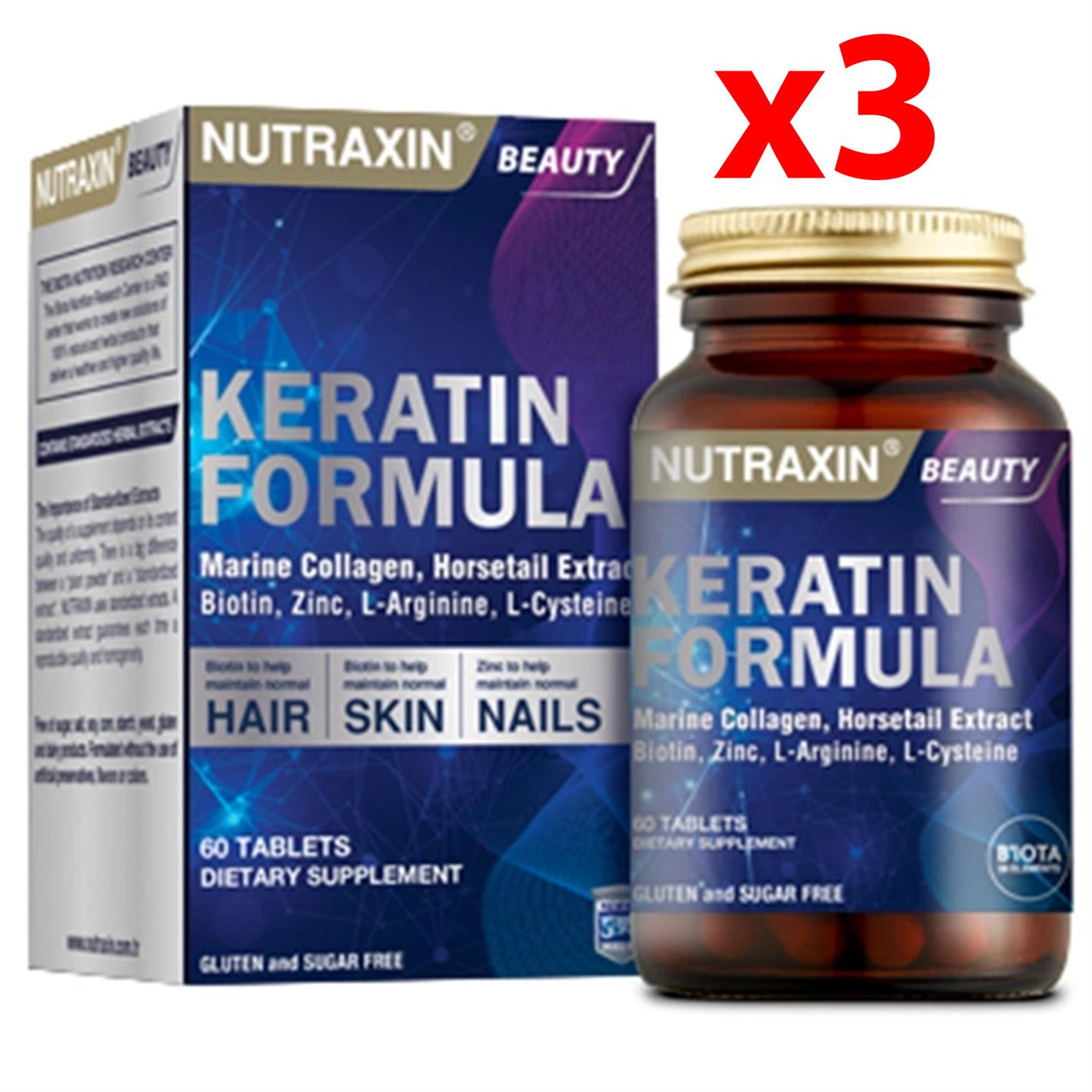 Nutraxin Keratin Formula 60 Tablet 3 Adet