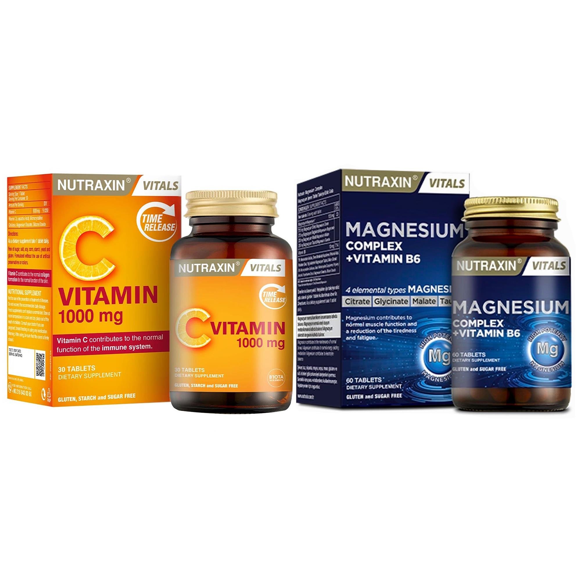 Nutraxin Magnesium Complex B6 60 Tablet Nutraxin Vitamin C 1000 mg 30 Tablet