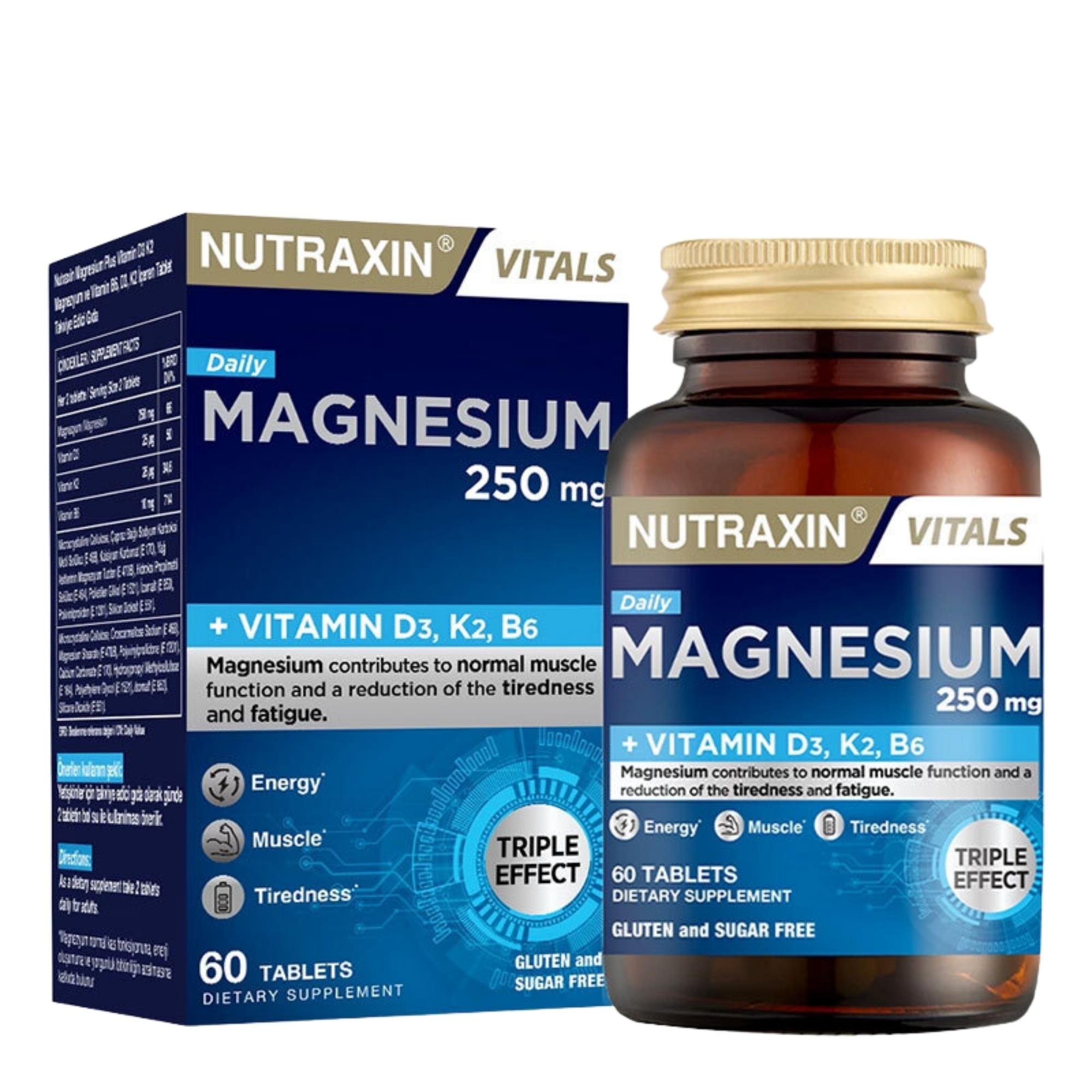 Nutraxin Magnezyum Daily 250 mg 60 Tablet