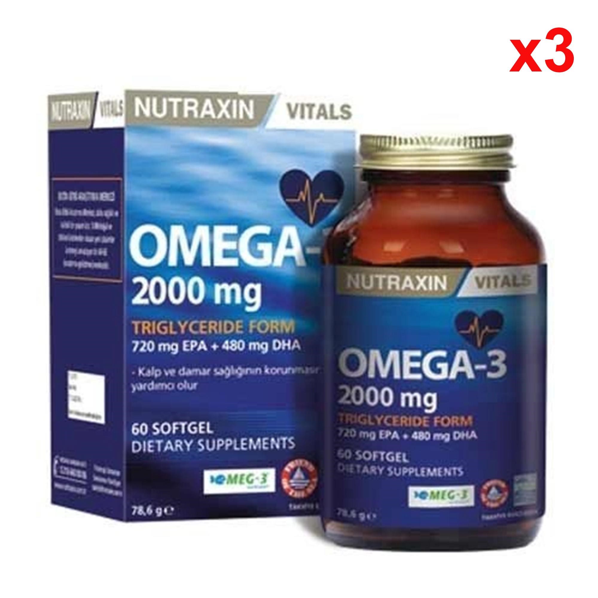 Nutraxin Omega 3 Balık Yağı 2000 mg 60 SoftGel 3 Adet