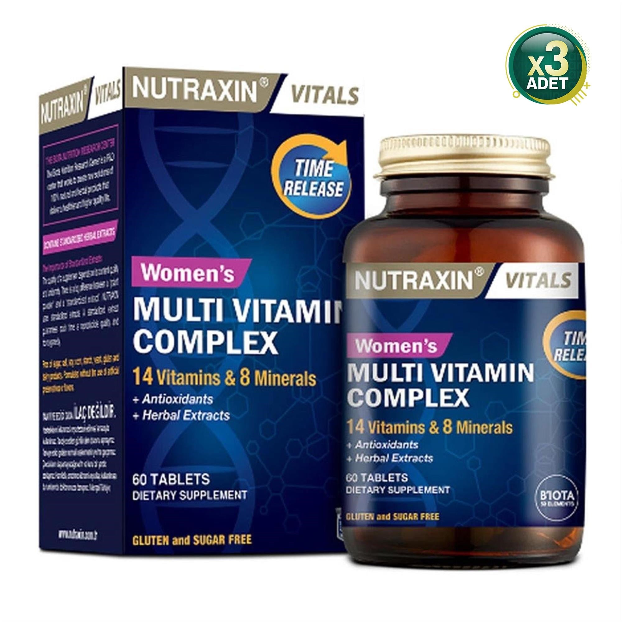 Nutraxin Womens Multi Vitamin Complex 60 Tablets 3 Adet