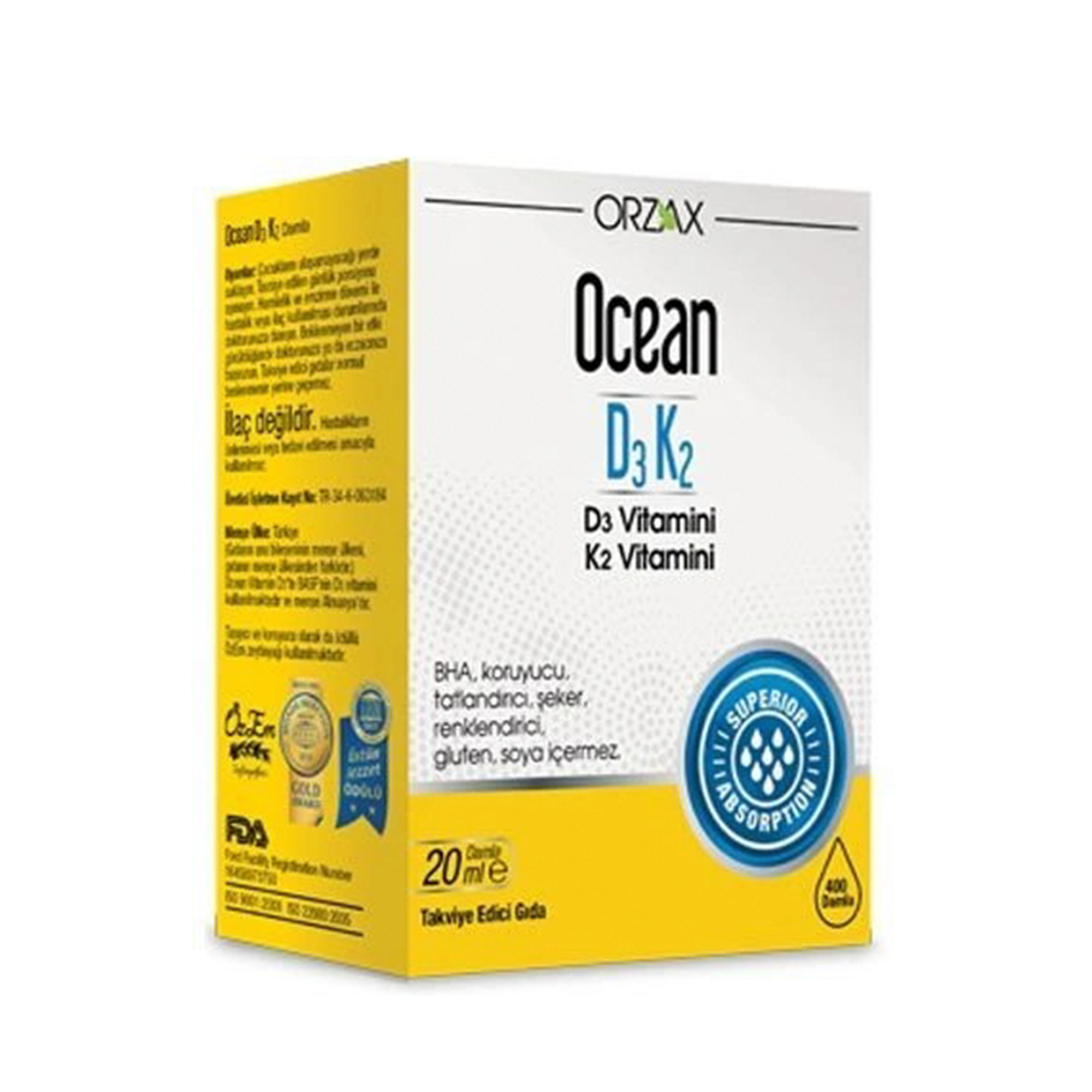 Ocean D3K2 Damla 20 ml
