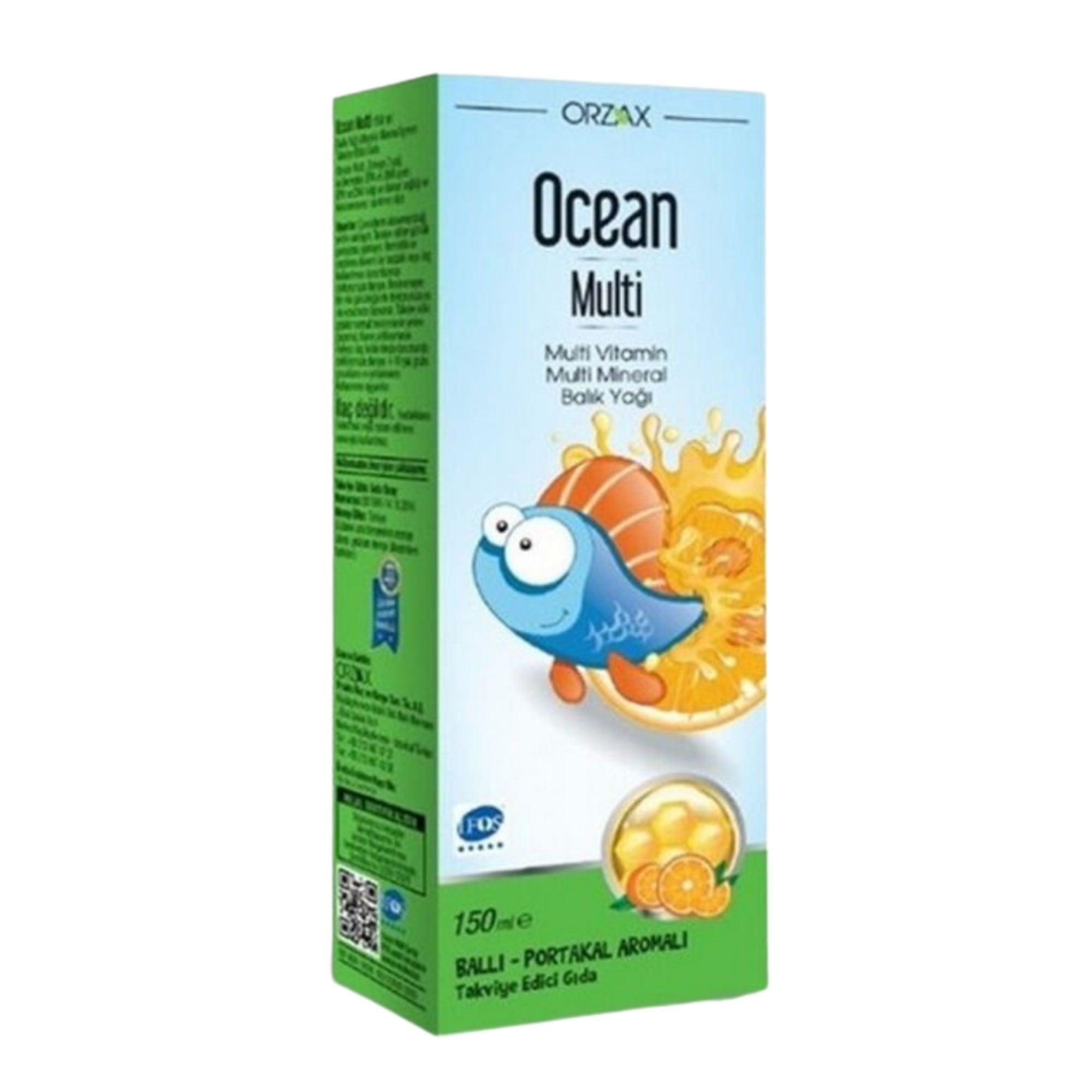 Ocean Multi Omega 3 Ballı Portakal Aromalı Balık Yağı 150 ml Şurup 