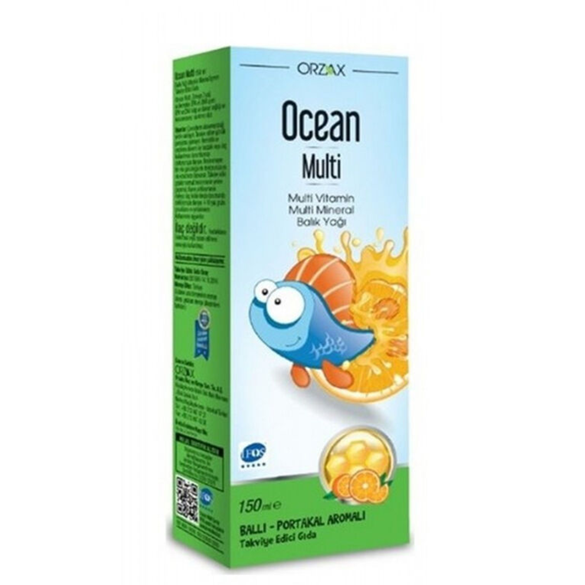 Ocean Multi Omega 3 Ballı Portakal Aromalı Balık Yağı 150 ml Şurup