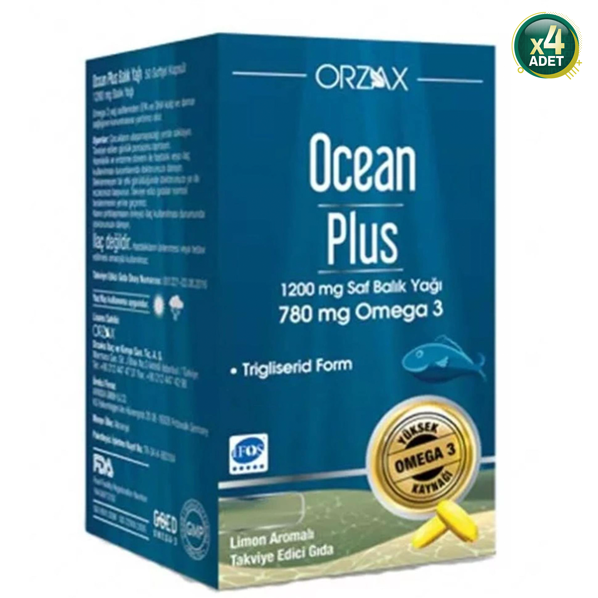 Ocean Plus Balık Yağı 1200 mg 30 Kapsül 4'lü