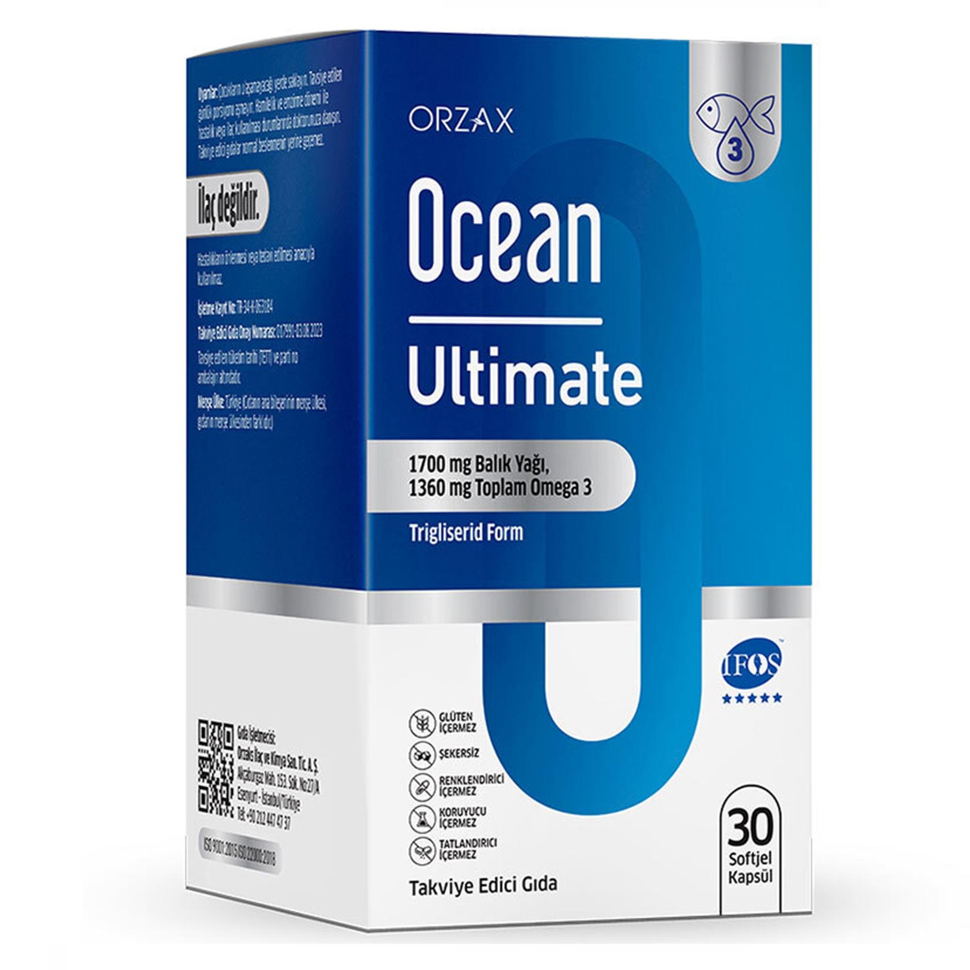 Ocean Ultimate Balık Yağı 1700 mg 30 Kapsül