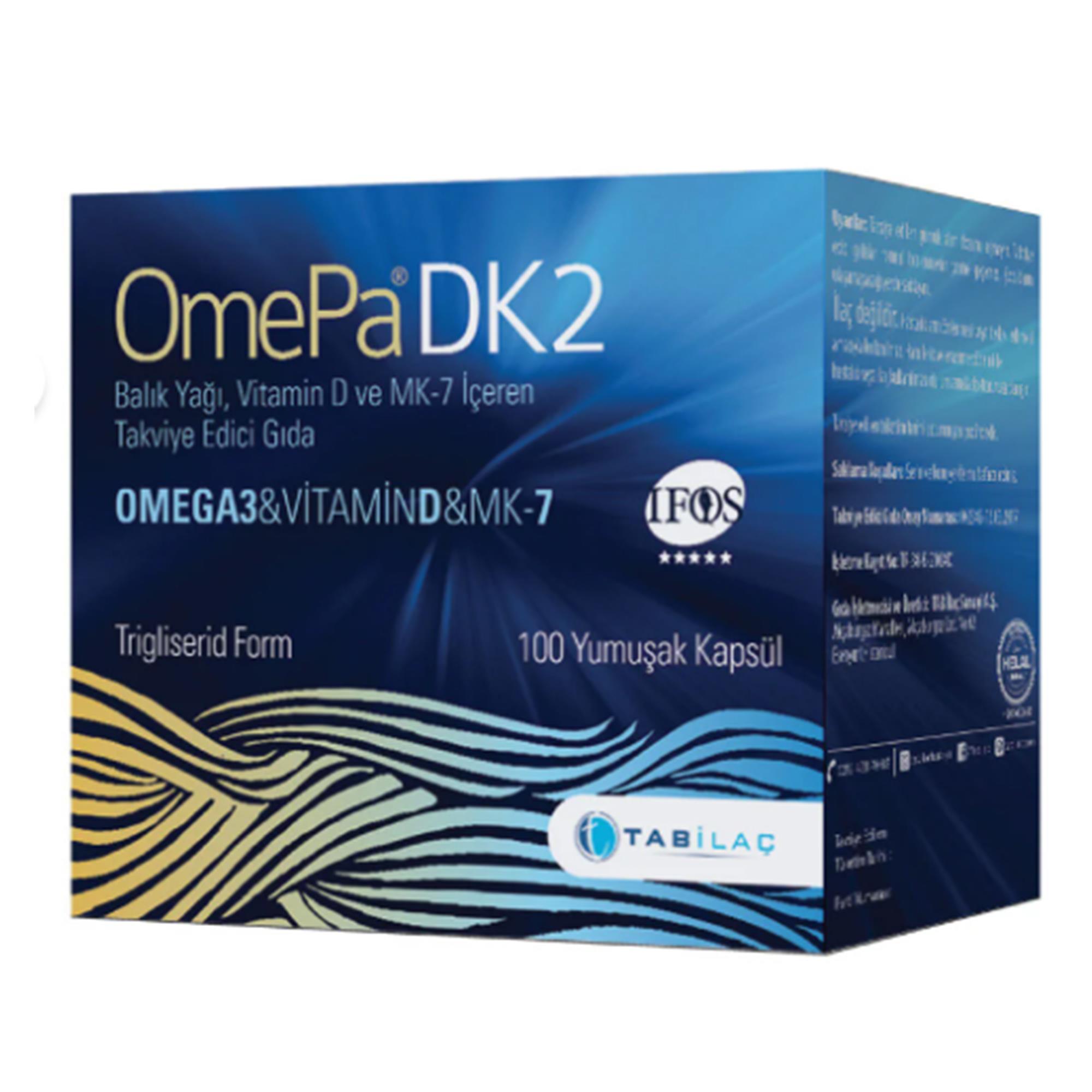 OmePa DK2 Omega 3 Vitamin D ve MK-7 100 Kapsül
