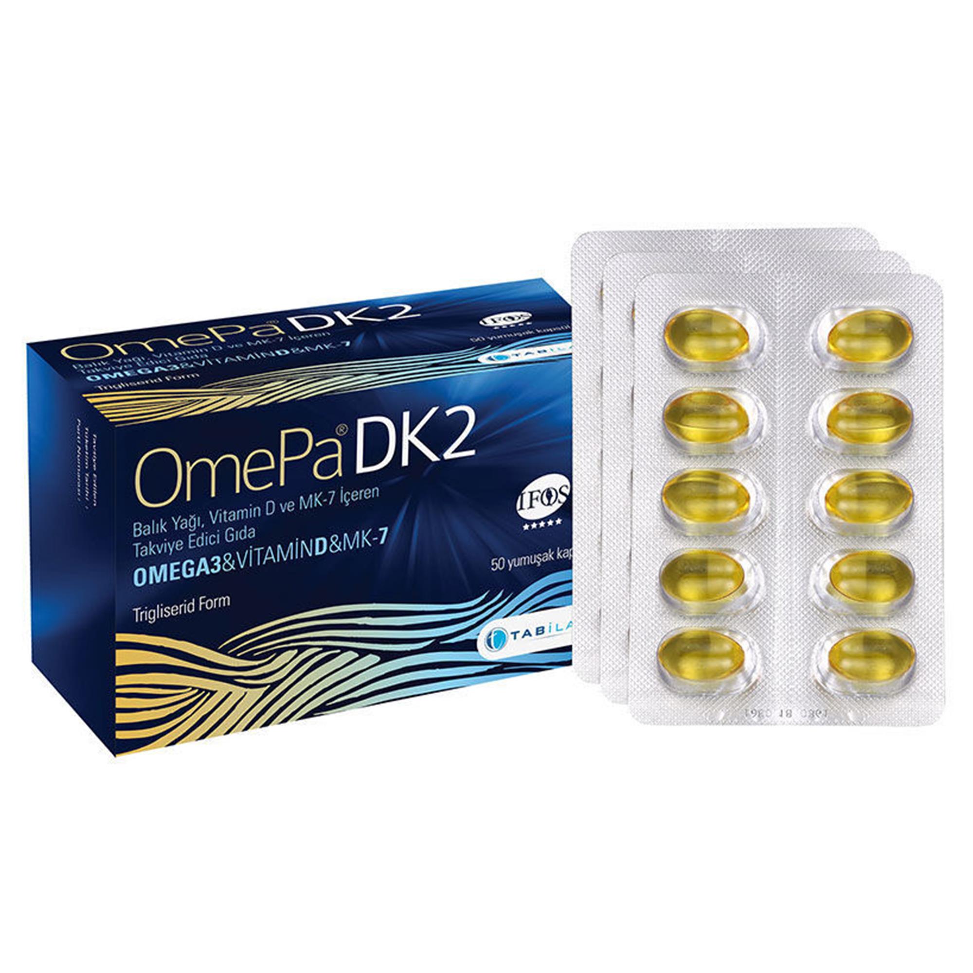OmePa DK2 Omega 3 Vitamin D ve MK-7 50 Kapsül