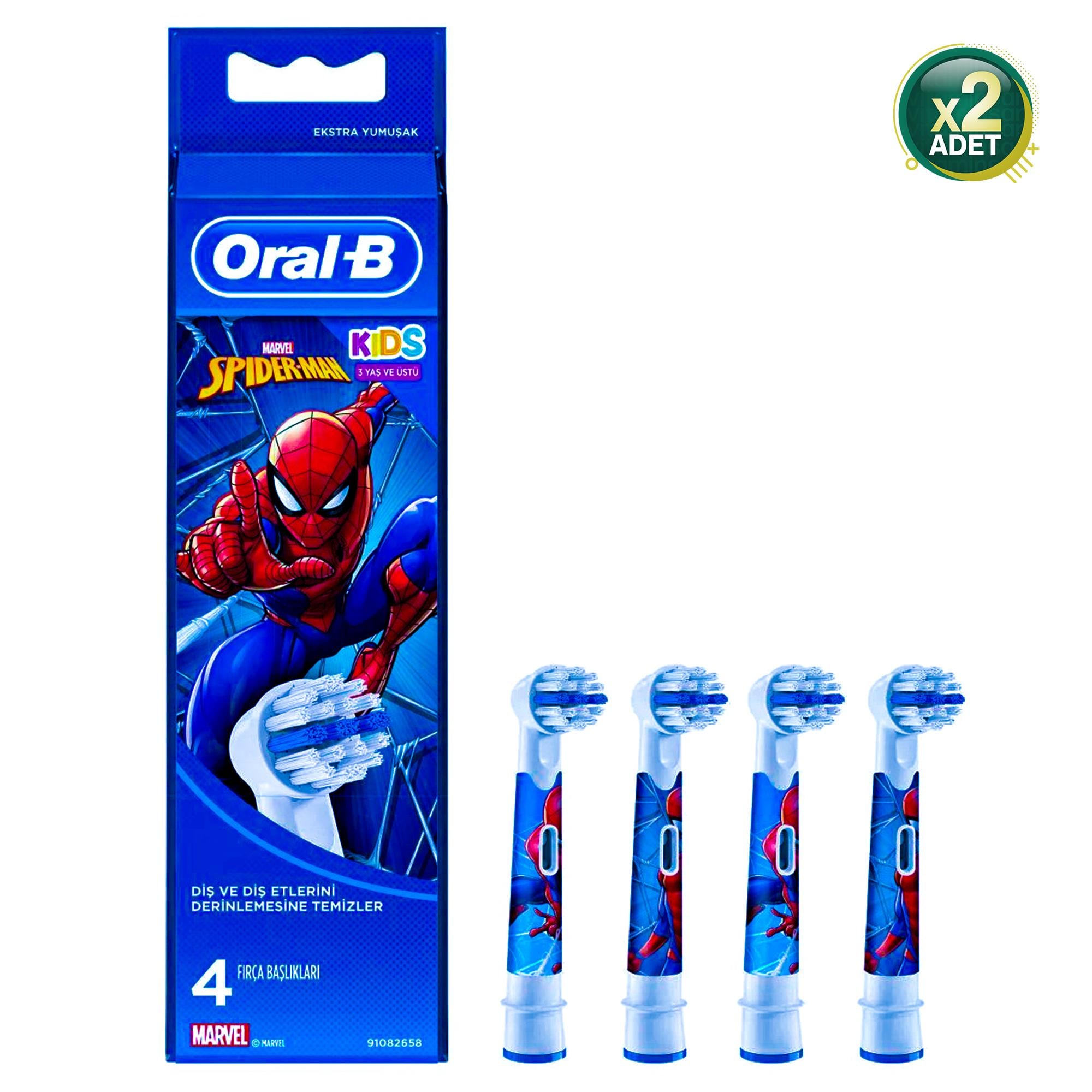 Oral-B Spiderman 4'lü Çocuk Diş Fırçası Başlığı 2 Adet