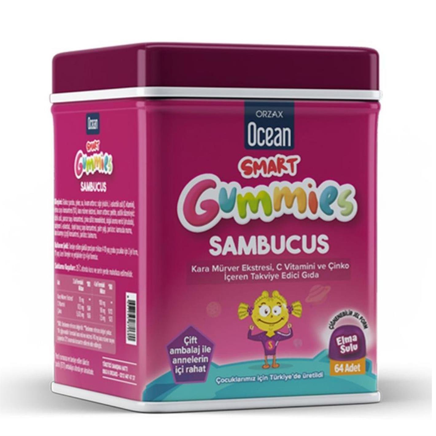 Orzax Smart Gummies Sambucus Takviye Edici Gıda 64 Adet
